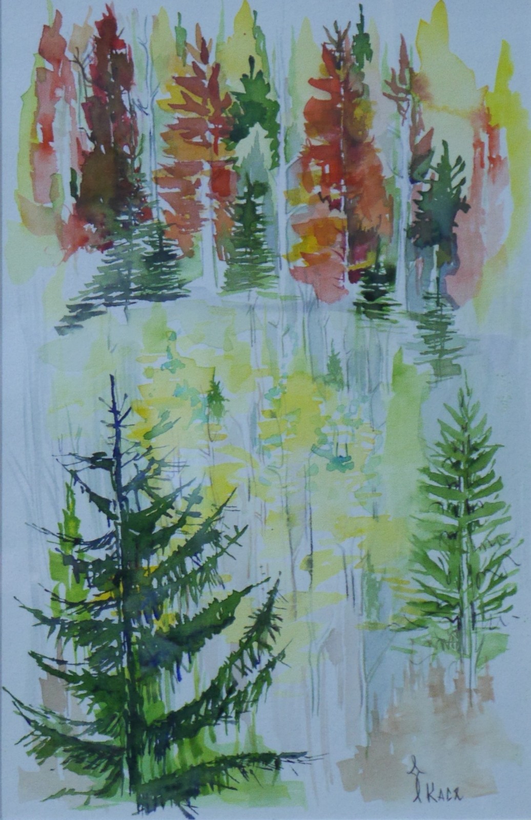art 706 original artwork 28.5×18.5 cm / 11.22 × 7.28 in watercolor paper framed