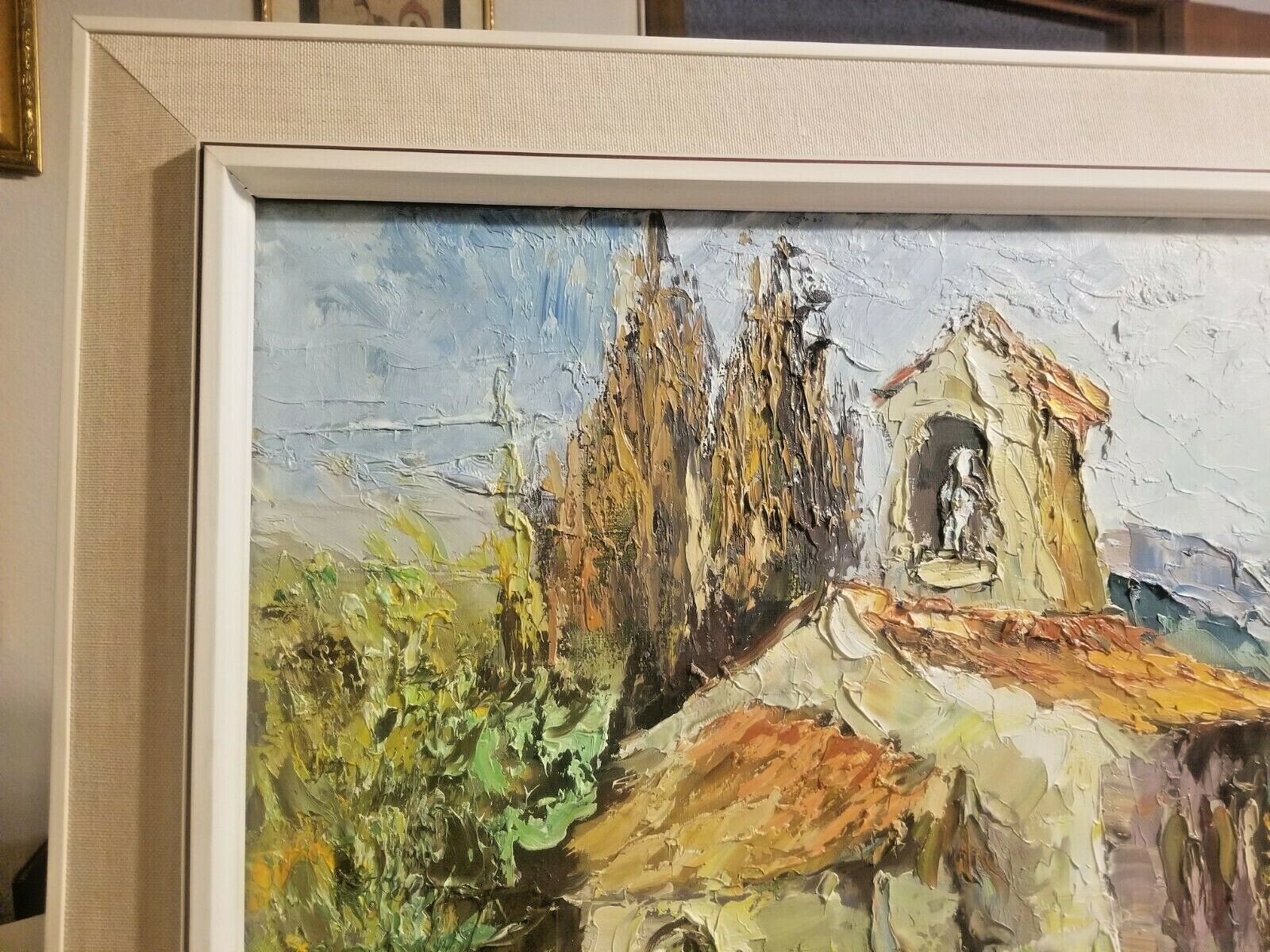 STRIKING GERMAN IMPRESSIONIST A/C PAINTING WOMAN SHEEP IN THE MOUNTAINS COTTAGE