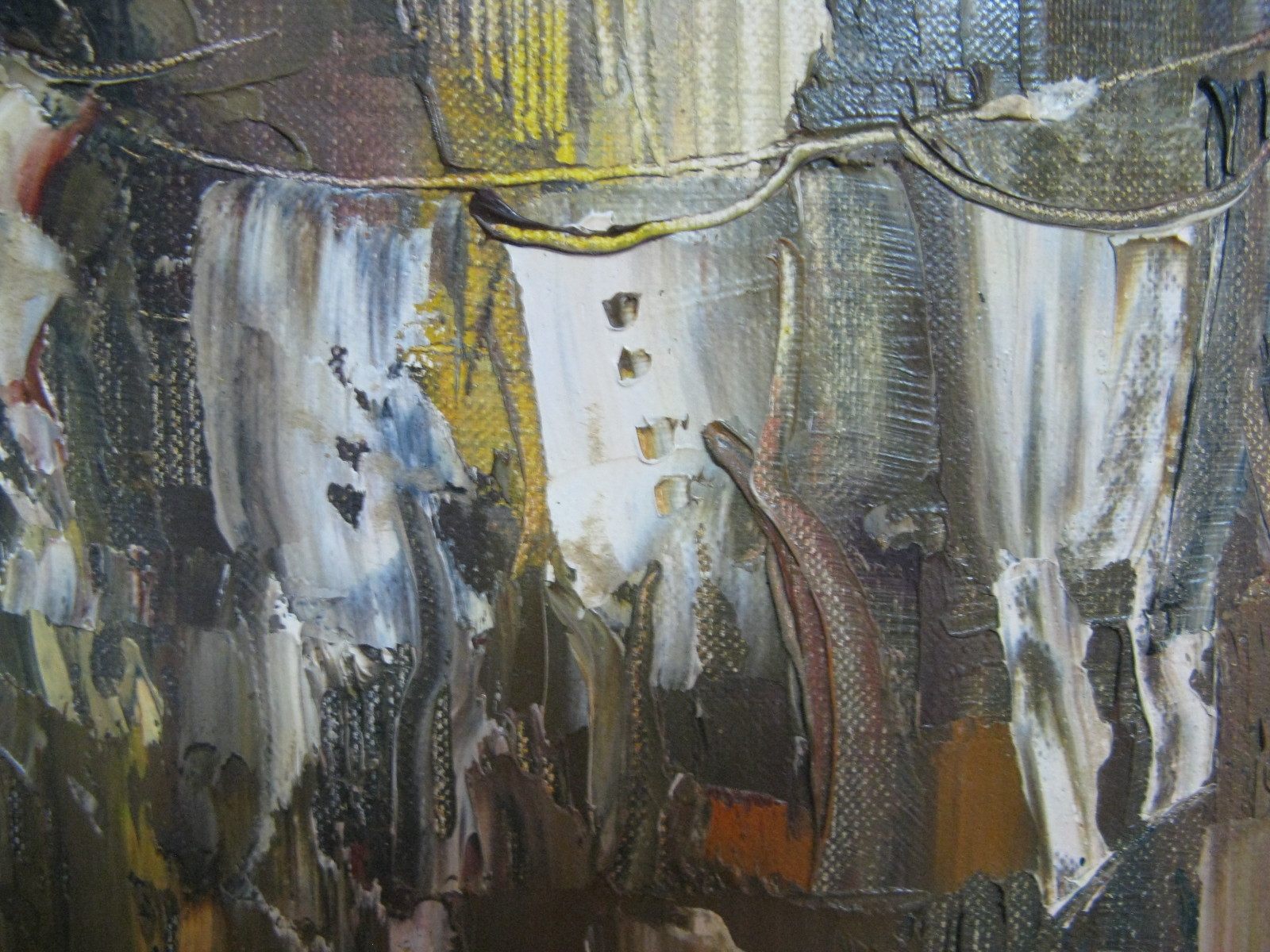Trevor Lawrence 1971 Signed CityScape Abstract Oil Palette Knife Style Painting