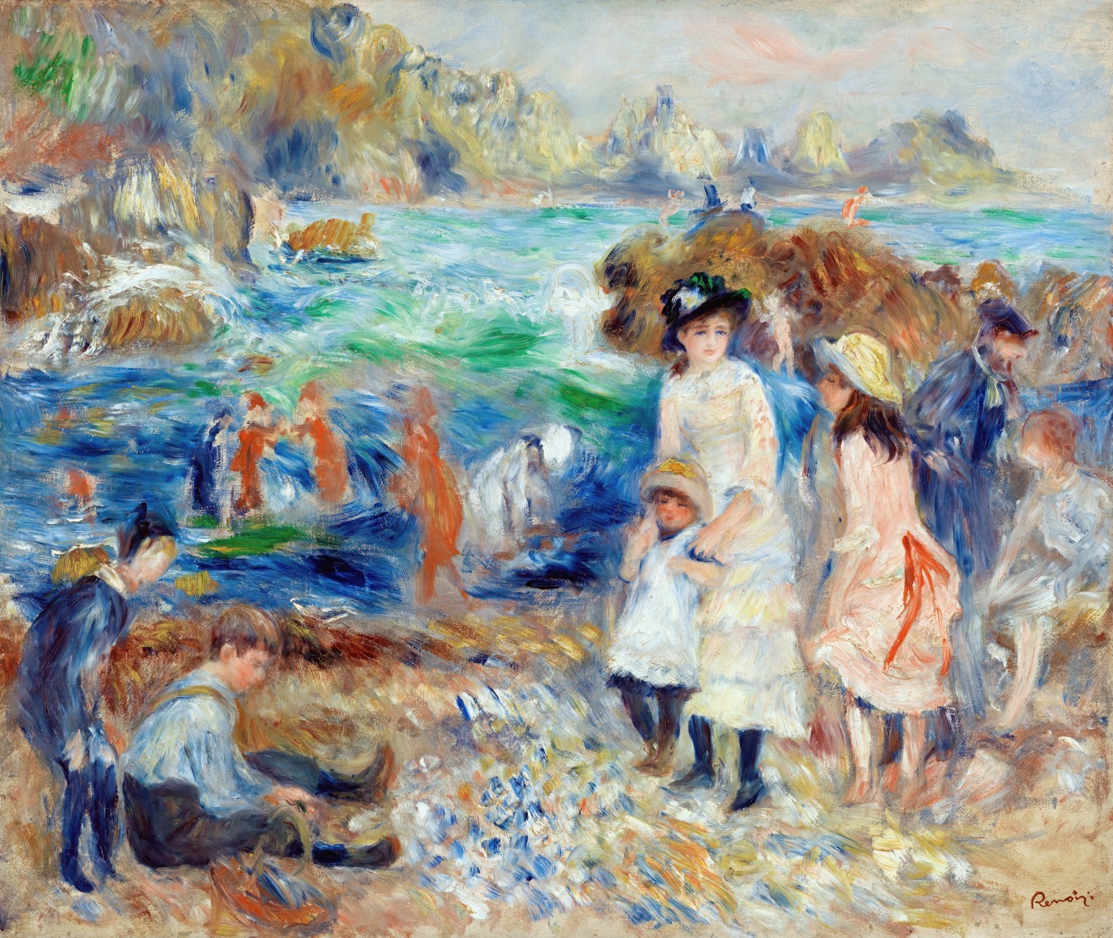 Auguste Renoir Children on Seashore Reproduction – Giclee Canvas/Paper/Stretched