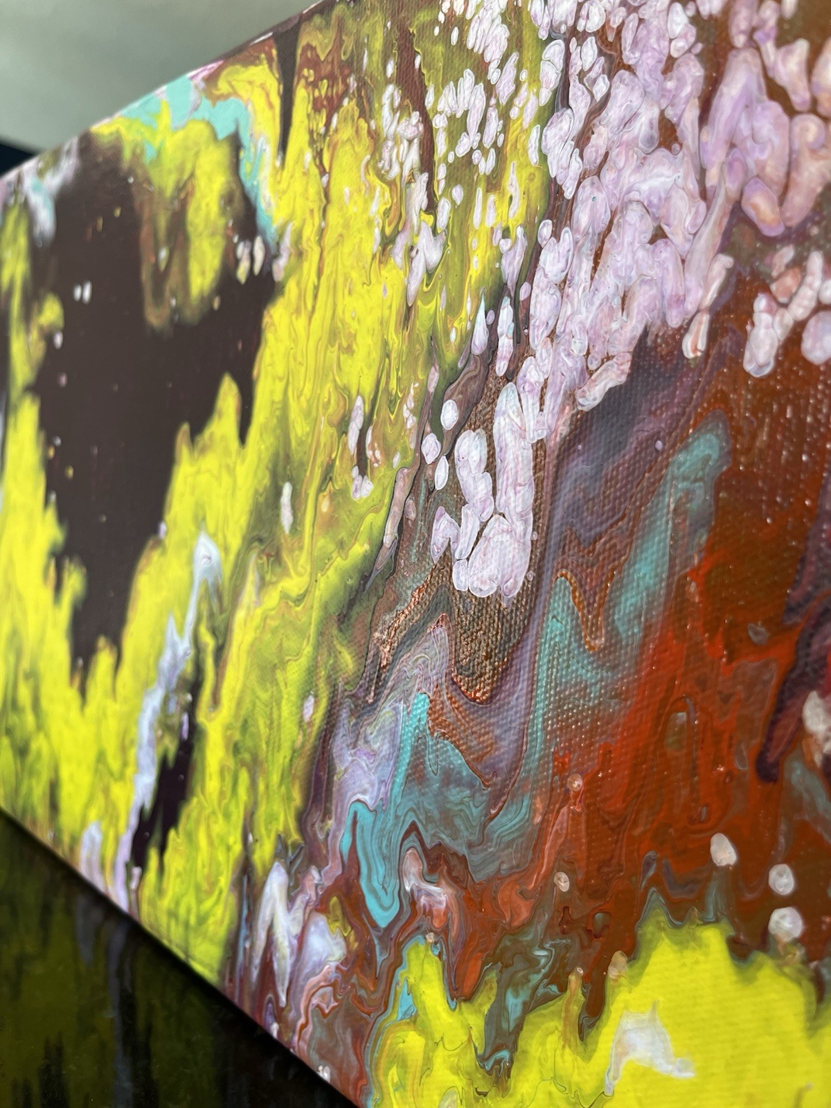 Original Abstract Painting Acrylic on Canvas, 20x10x1.5 Signed OOAK