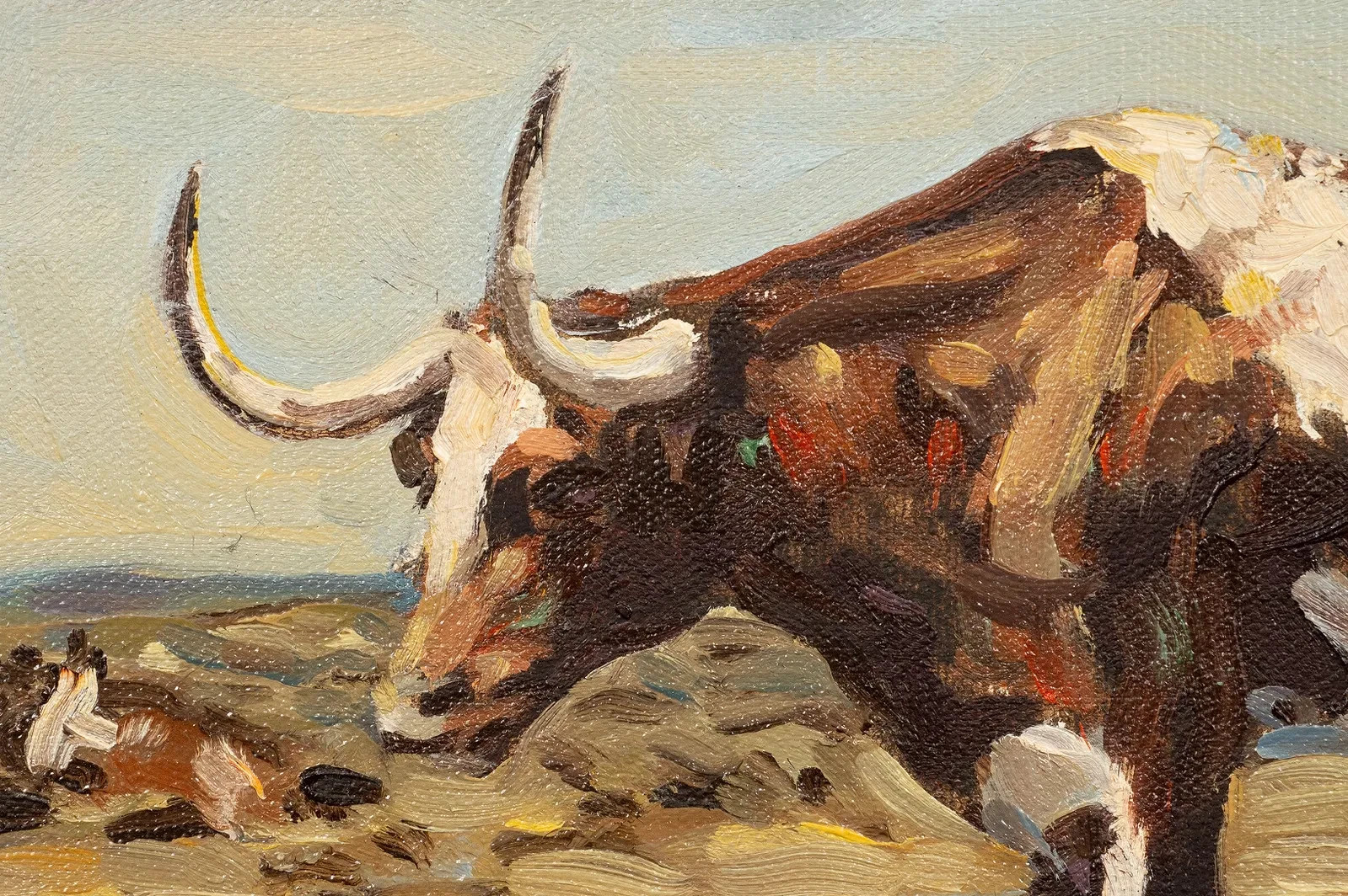 Fred Fellows (American, b. 1934) XIT Cattle Ranch, Texas.Oil on Canvas Signed LR