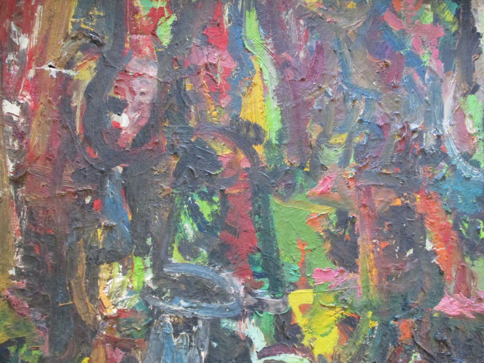 LARGE OIL PAINTING ABSTRACT EXPRESSIONIST MODERNIST KLEBANOFF CHUNKY COLORFUL