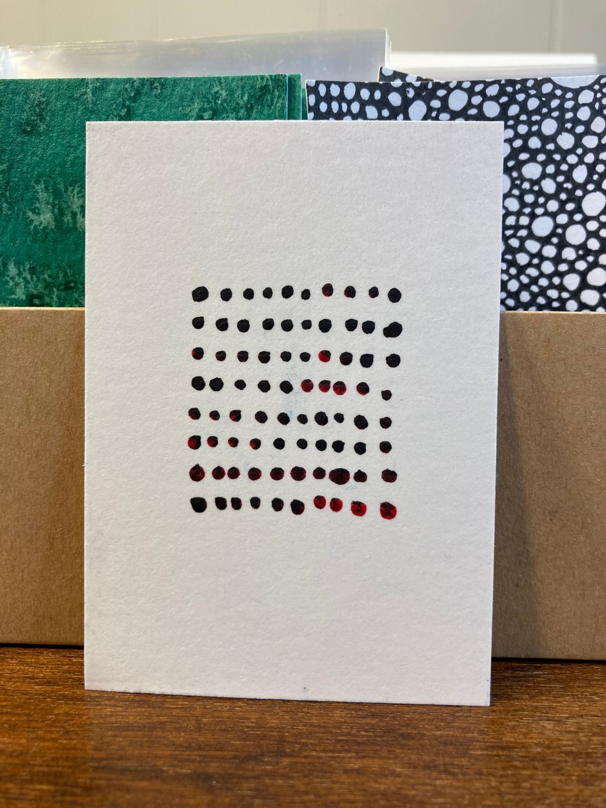 ACEO Original Abstract Acrylic Red and Black Tiny Art by boc craeftiga. No. 4.