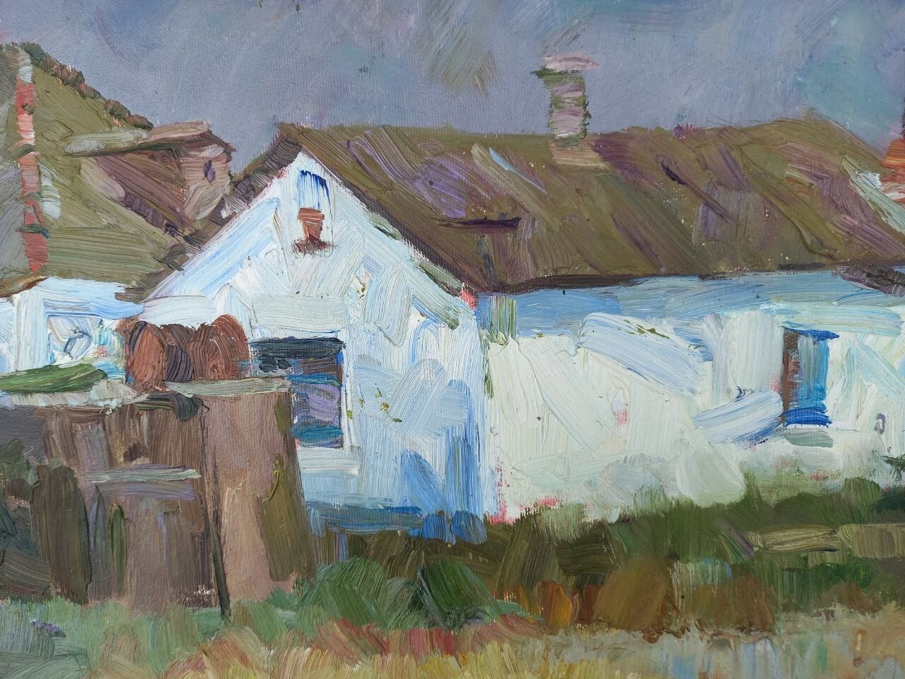 Oil painting To the rain Landscape Ukrainian painter Canvas original decor art