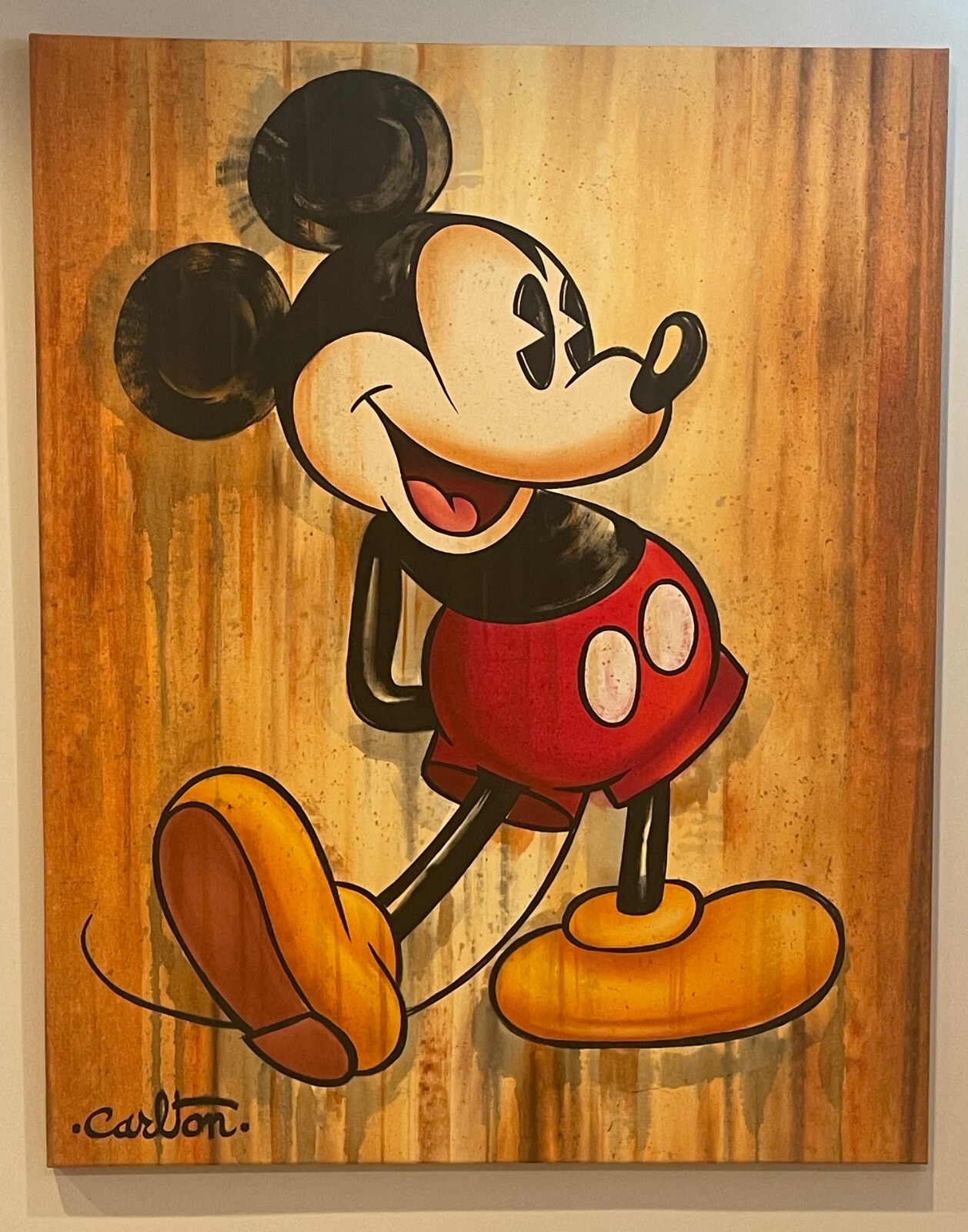 Mickey Mouse Trevor Carlton Signed Original Painting Disney Art Vintage Mickey