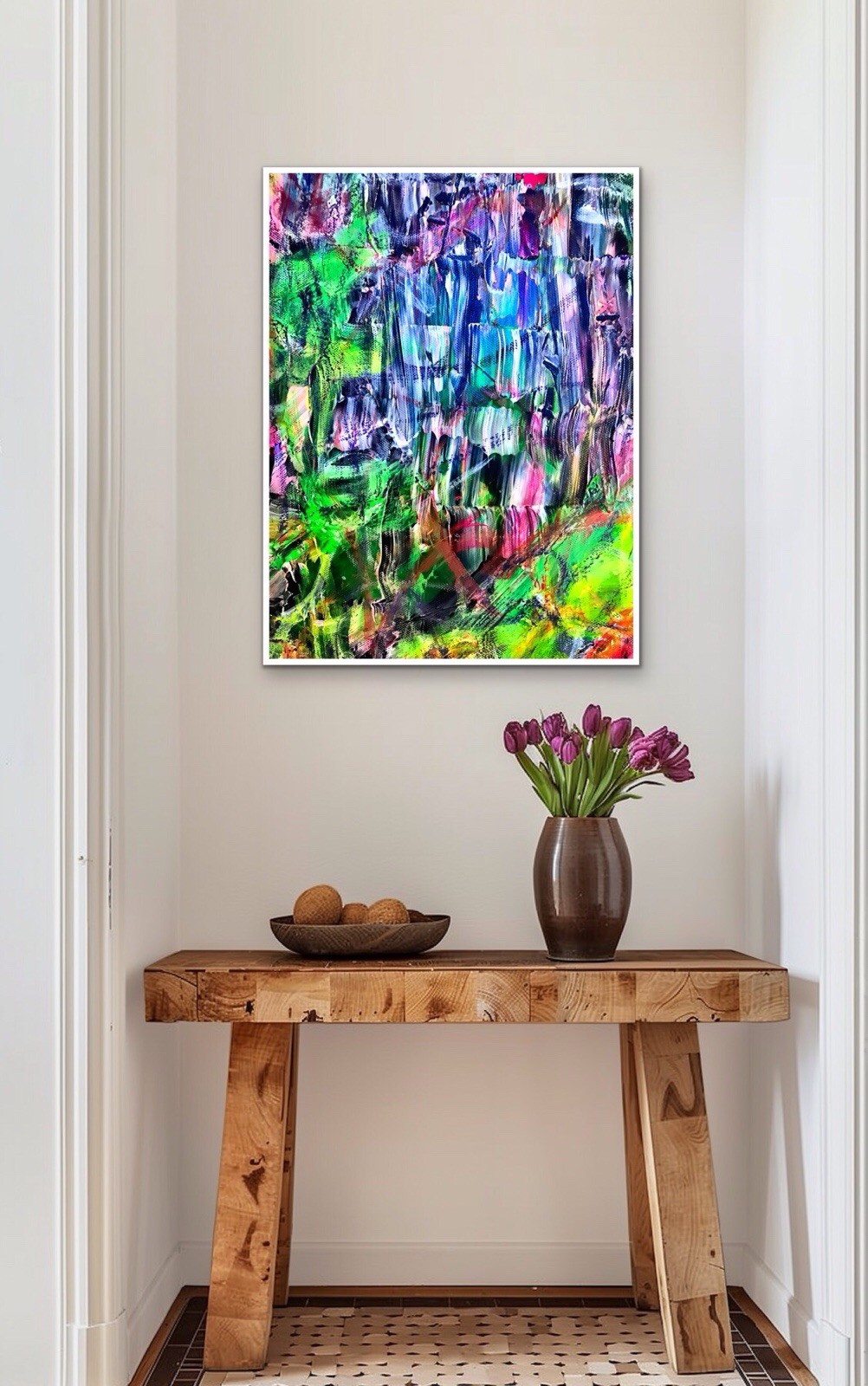 ORIGINAL ABSTRACT IMPRESSIONIST FINE ART Ready To Hang Painting 18×12 Signed