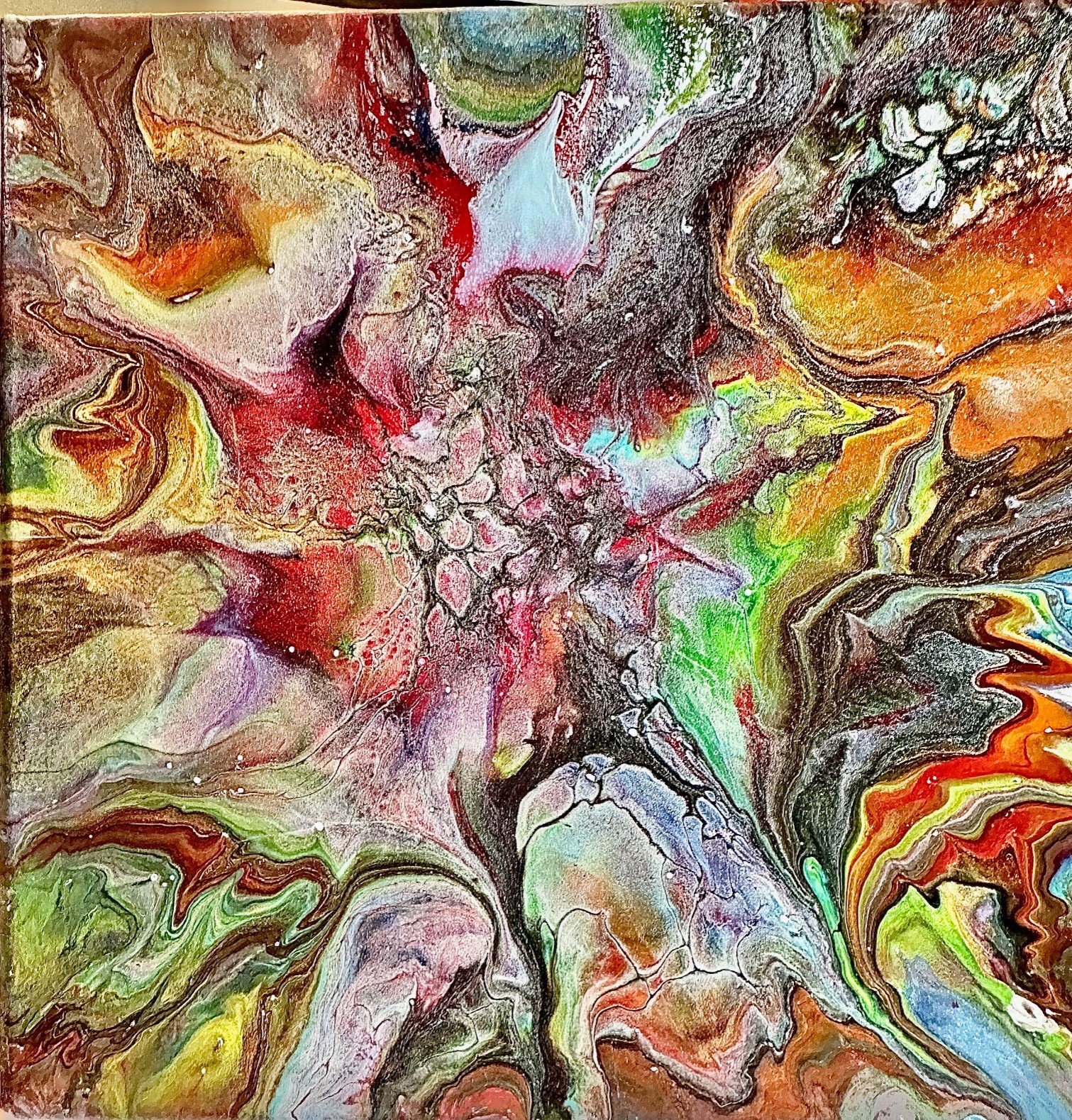 Original Acrylic 8″x8″ Canvas Art OOAK (One of a Kind) Auto, Date, Numbered 1/1