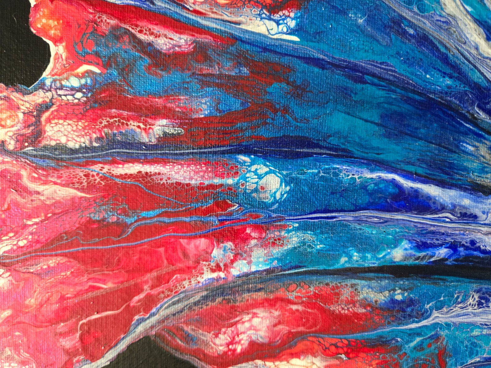 🔵 Freedom Betta / Original Painting, Fish, Art Decor, Hybrid Fluid Realism