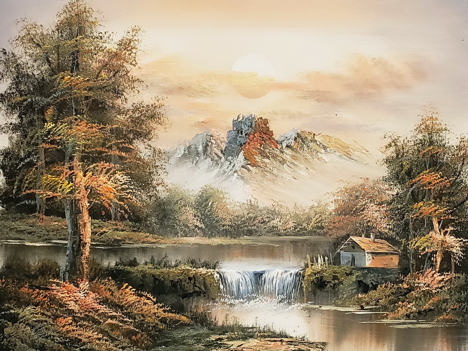 Mountain Landscape, #ML0L01-5, 12×16 100% Hand painted Oil Painting on Canvas,