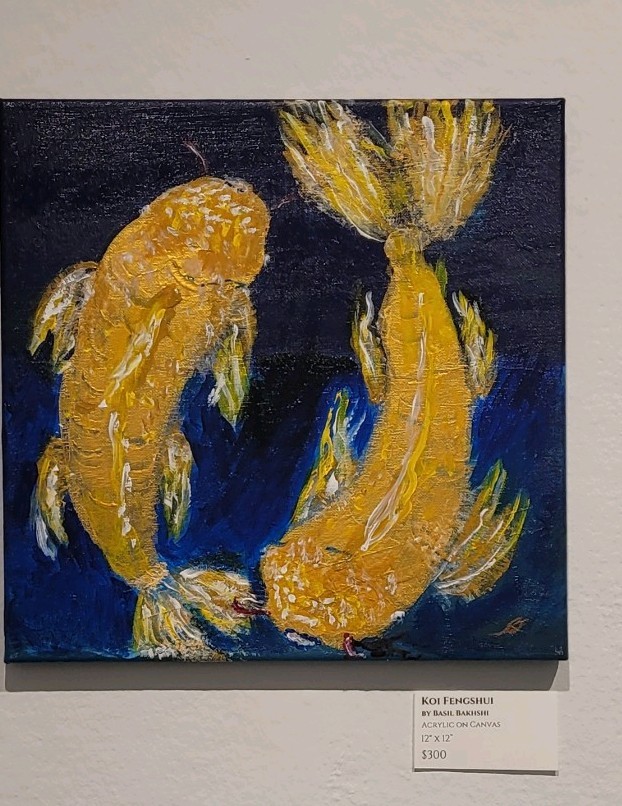 Koi Feng Shui – Lucky Koi Fish Painting – Original Oil Artwork 12×16
