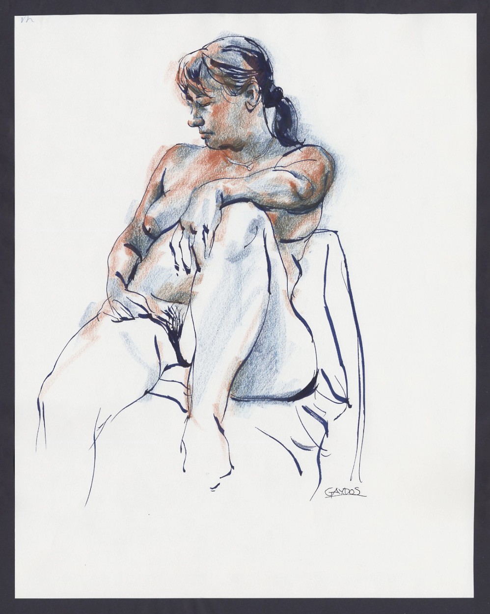 MICHAEL GAYDOS – ORIGINAL DRAWING – 14 X 17 INK & COLORED PENCIL ON PAPER