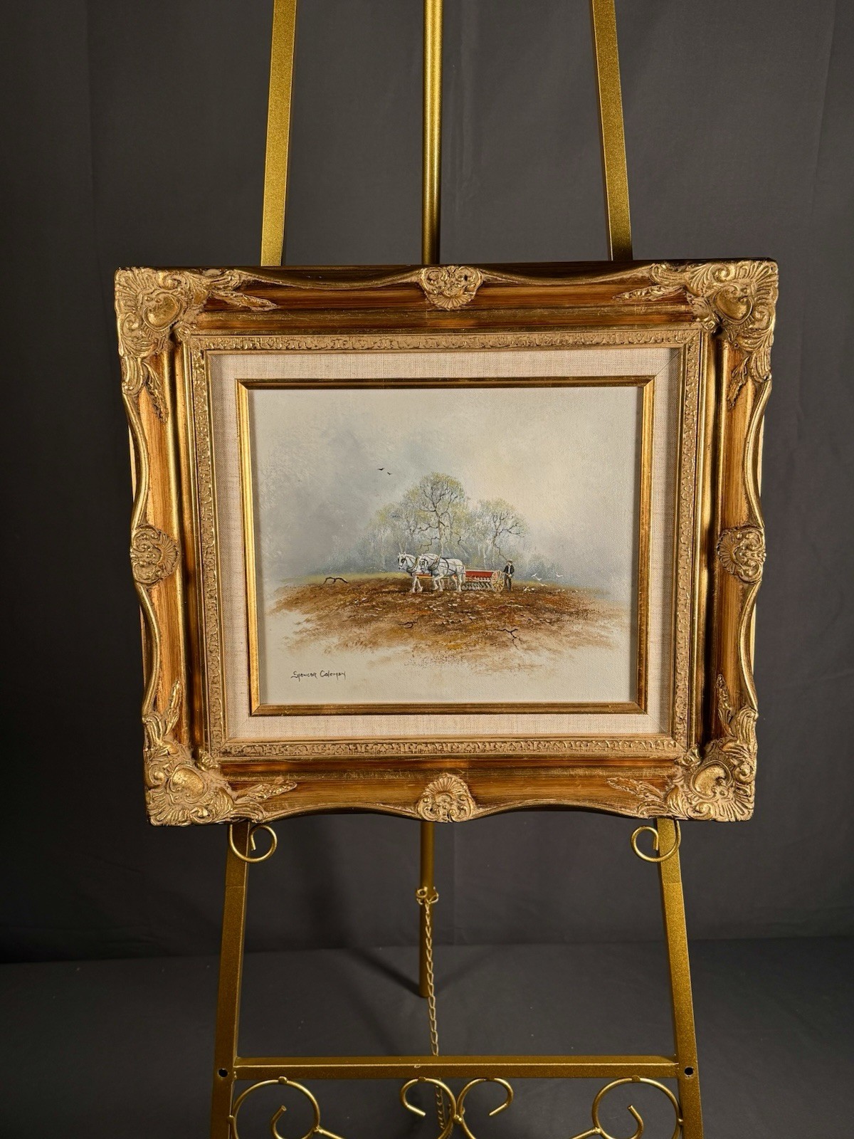 Original Signed Gallery Exhibited British Oil Painting Harrods London Gilt Frame