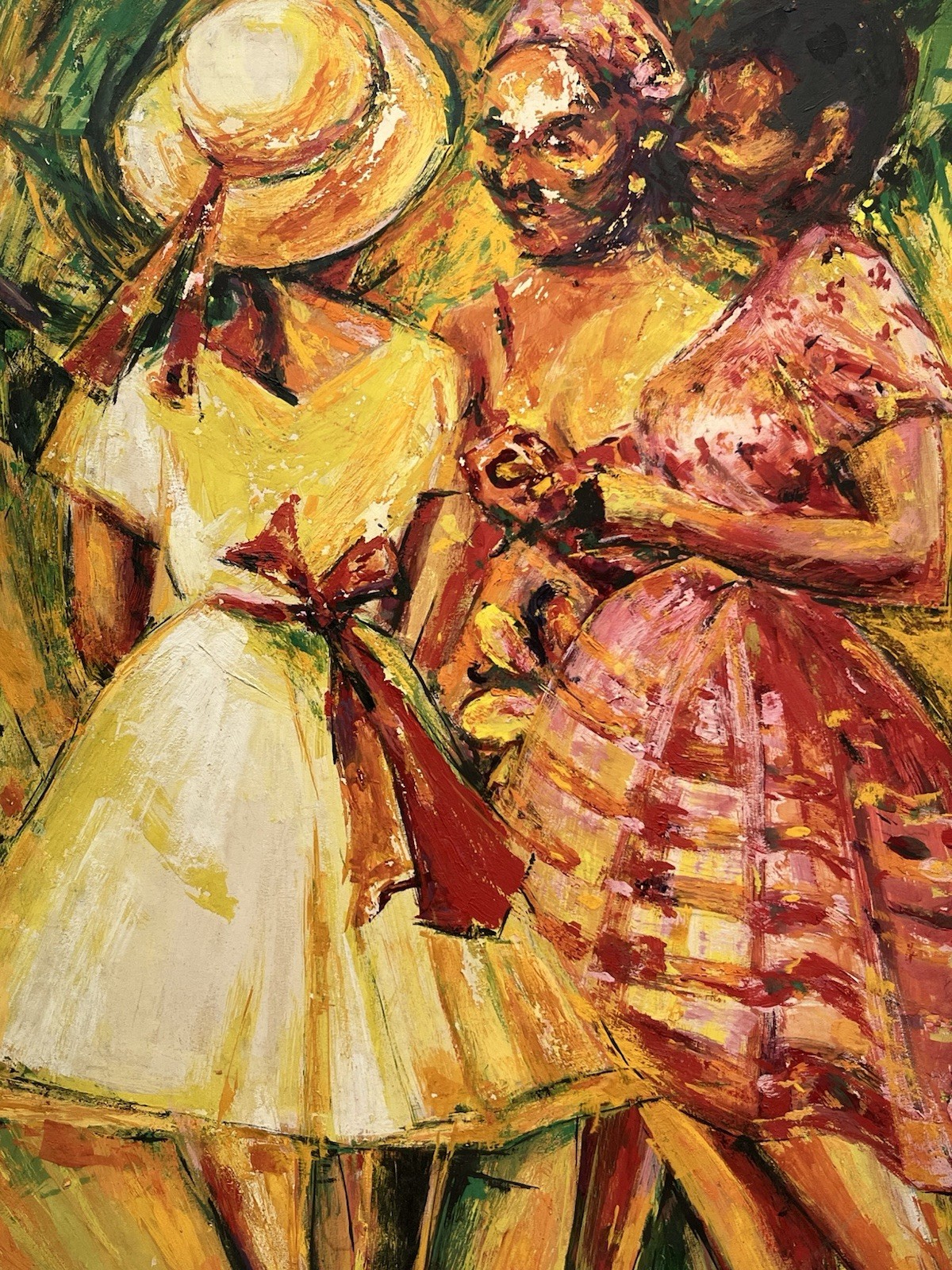 MCM 60s Modernist Expressionism Painting Jamaican Black Girls Kingston Jamaica