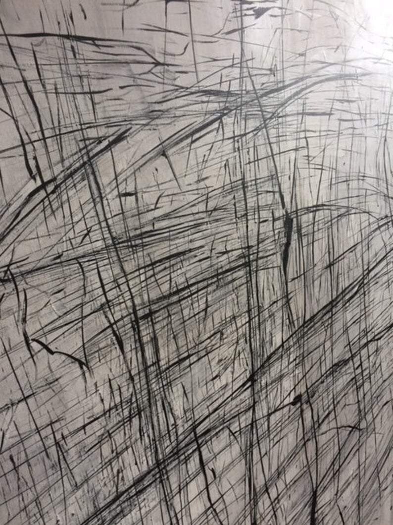 Large Abstract Gray Paintings On Canvas Modern Black And White Art