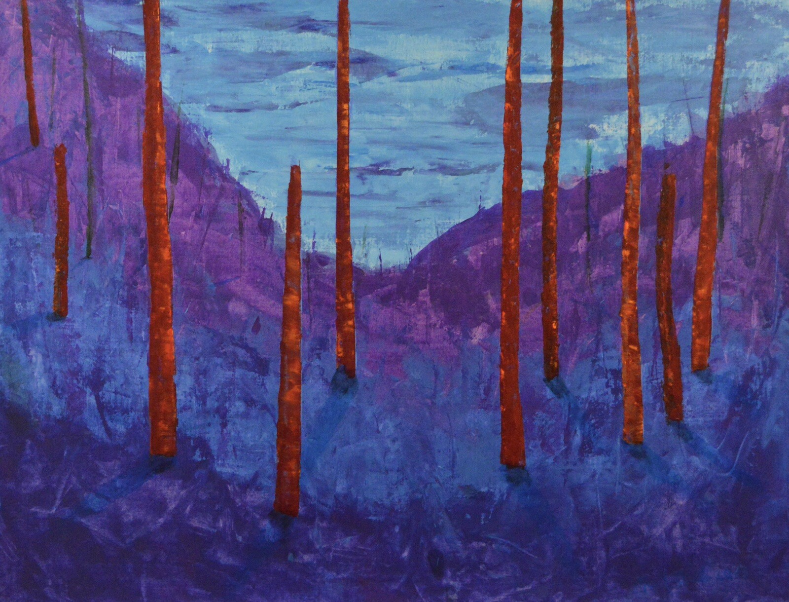 Mark Little original￼ canvas￼￼￼ Painting 81” X 62” XL (6ft. 9in)Abstract Landsca