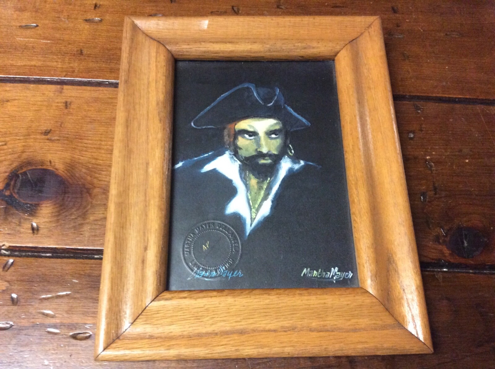 **SIGNED** THE PIRATE ** 5″ x 7″ Framed ** Florida Artist Martha Mayer **