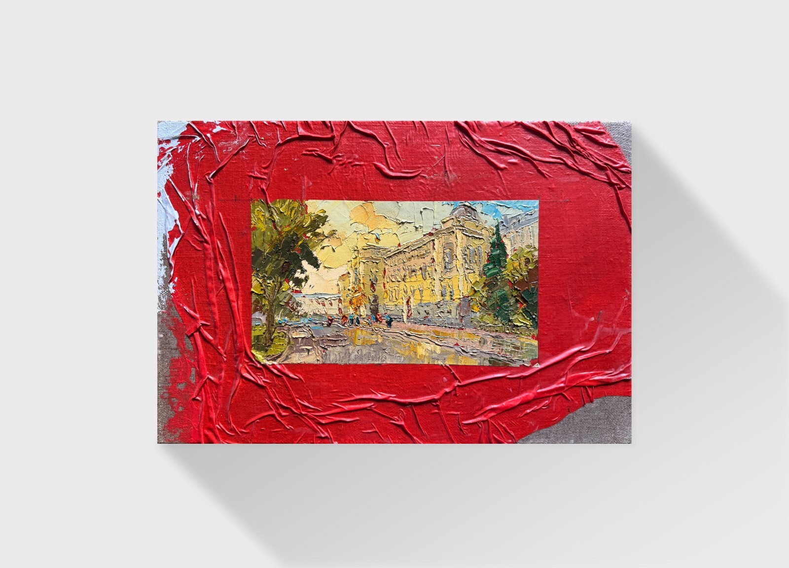 Oil painting Lviv Franko National University Ukrainian painter Canvas original