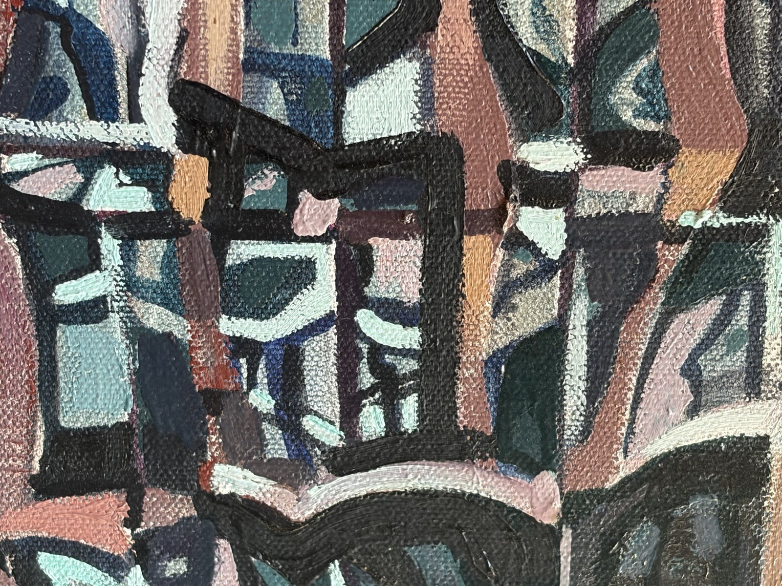 ORIGINAL OIL PAINTING NEW YORK ON 9/11 SIGNED LOWER RIGHT J H K
