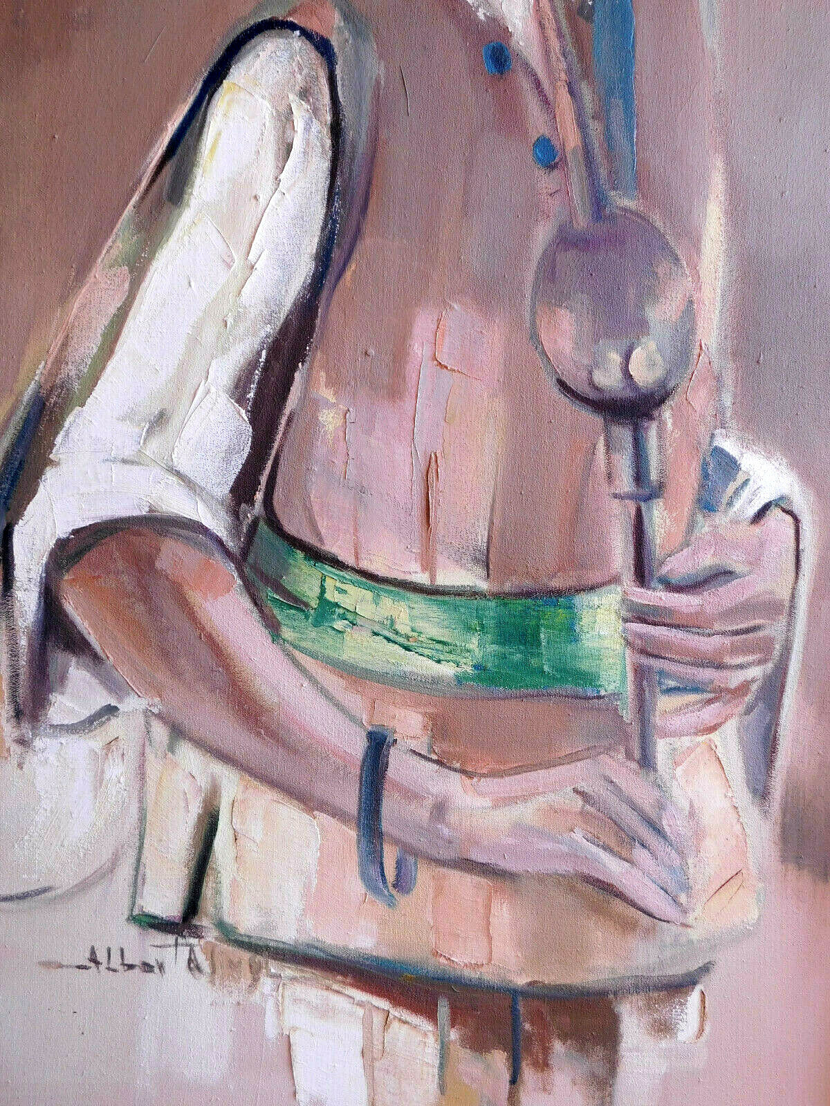 VERY WELL DONE LARGE ORIGINAL SIGNED INDIAN OIL PAINTING