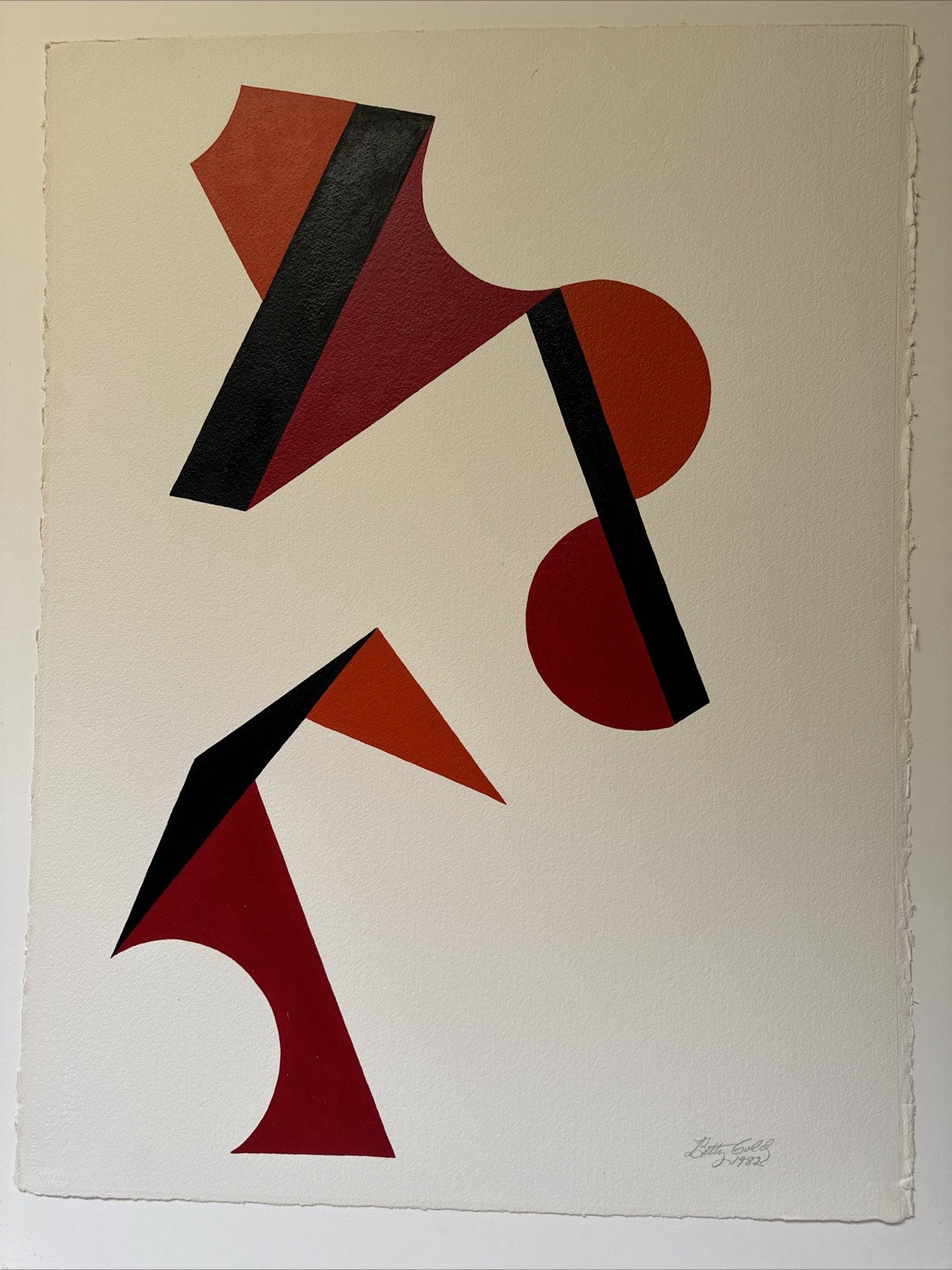 BETTY GOLD PAINTING CONSTRUCTIVISM CUBISM ABSTRACT MODERNISM VINTAGE FAMOUS ART