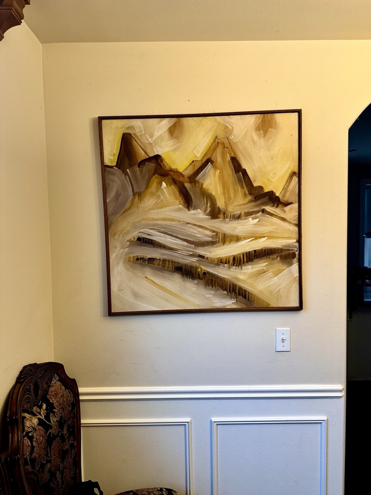 Large Abstract Oil Painting Expressionist Textured Framed Wall Art Original
