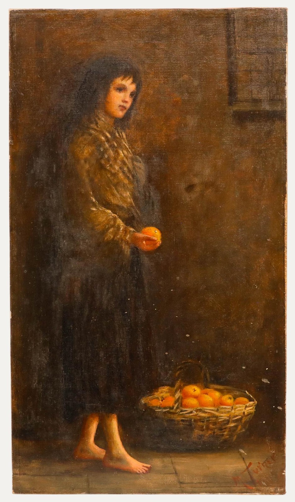 M. Turner – Early 20th Century Oil, The Orange Seller