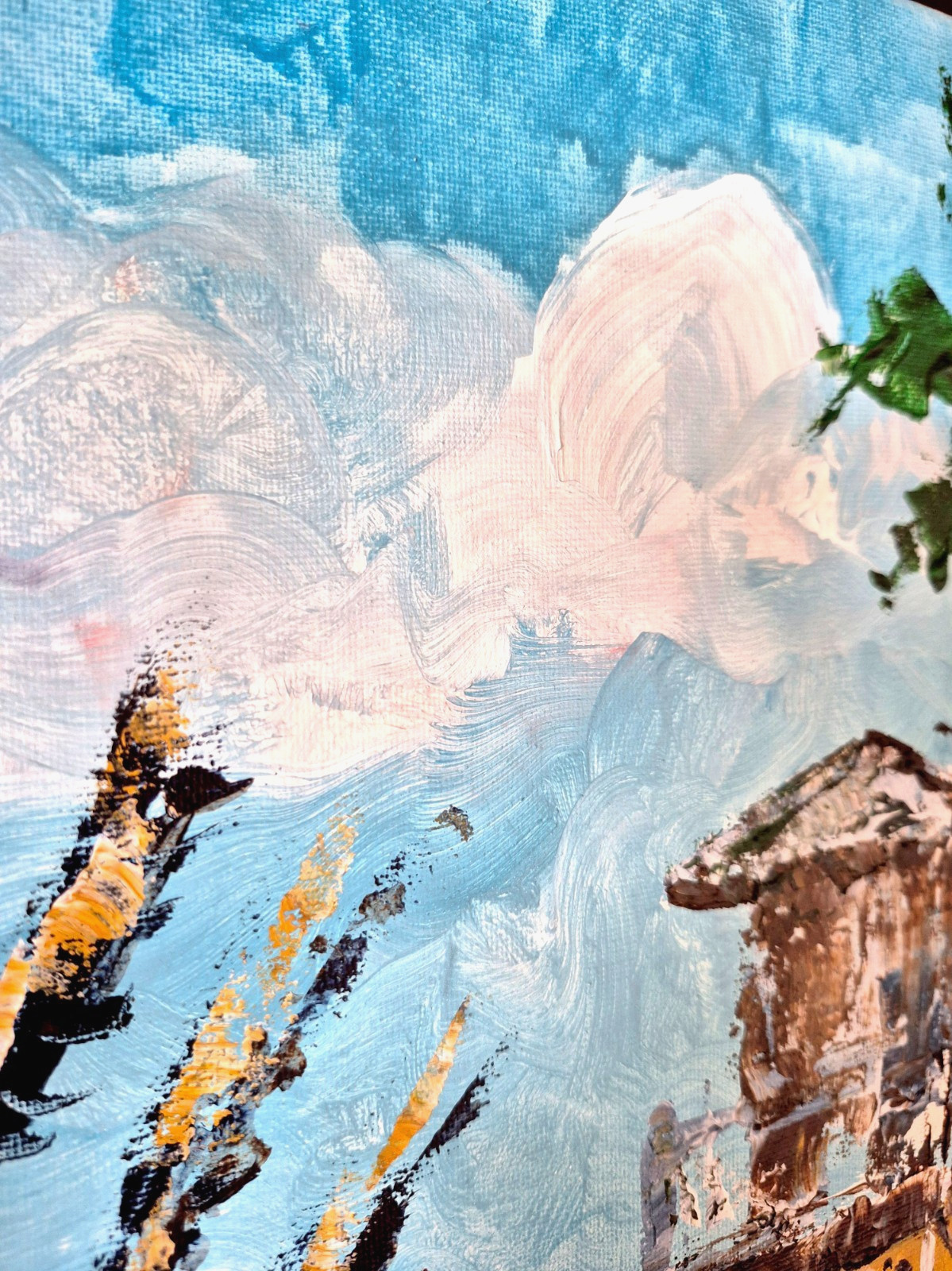Original Coastal 11×14 Abstract Expressionist Signed Acrylic Canvas Decor B035