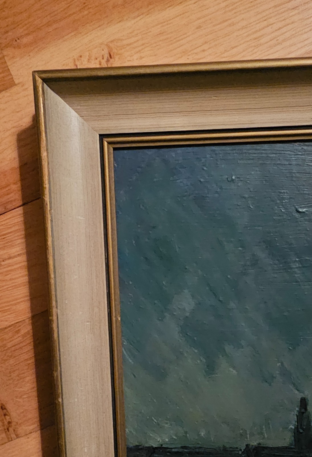 SCANDINAVIAN OIL PAINTING CITYSCAPE NORDIC EVENING SCENE SIGNED DATED 1932