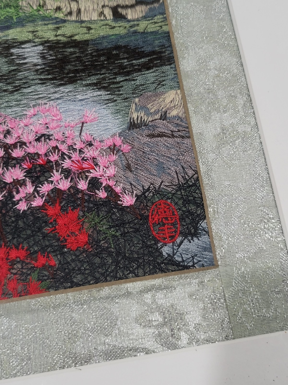 Chinese Garden by Ouyang Hand Made Embroidery Silk Fine Art