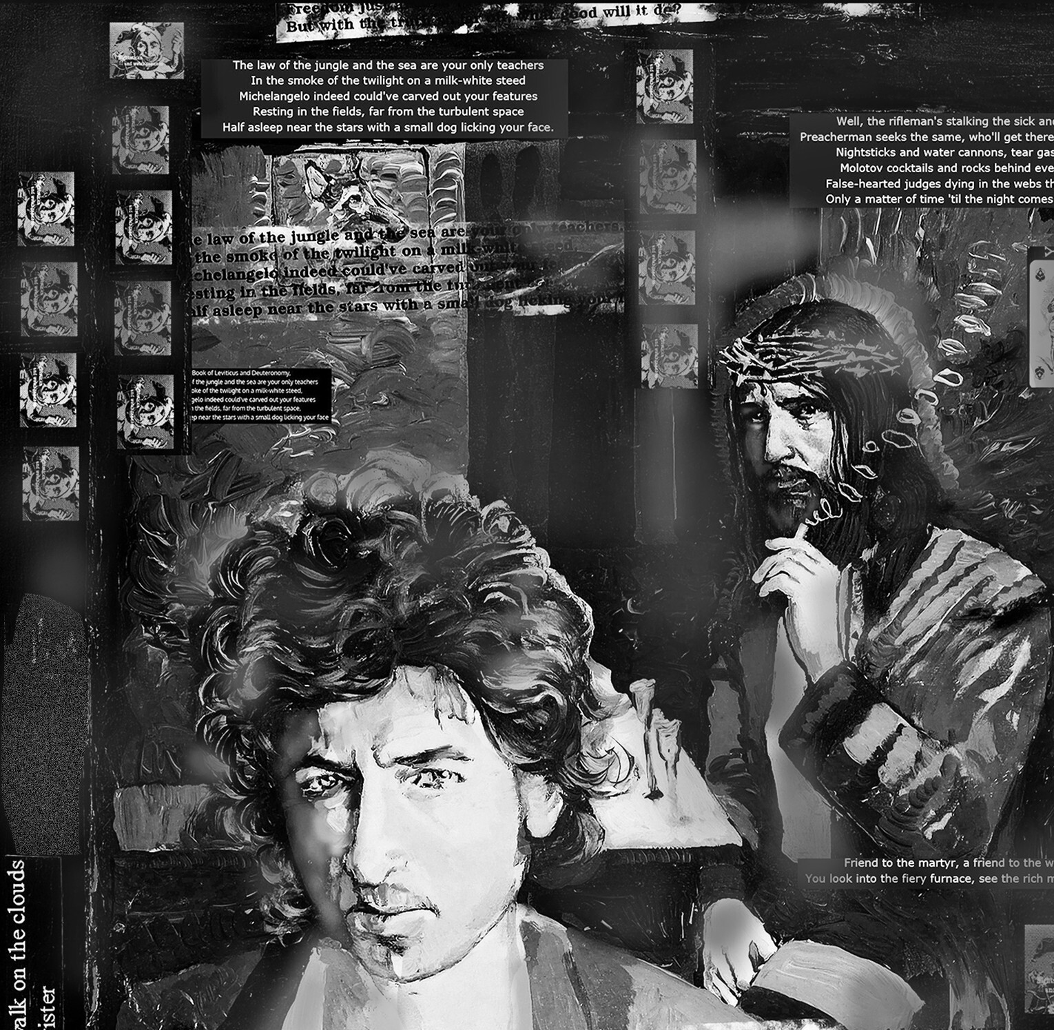 JOKERMAN- ode to DYLAN’s song- LARGE, framed, 24×18 by KATA (see famous buyers!)