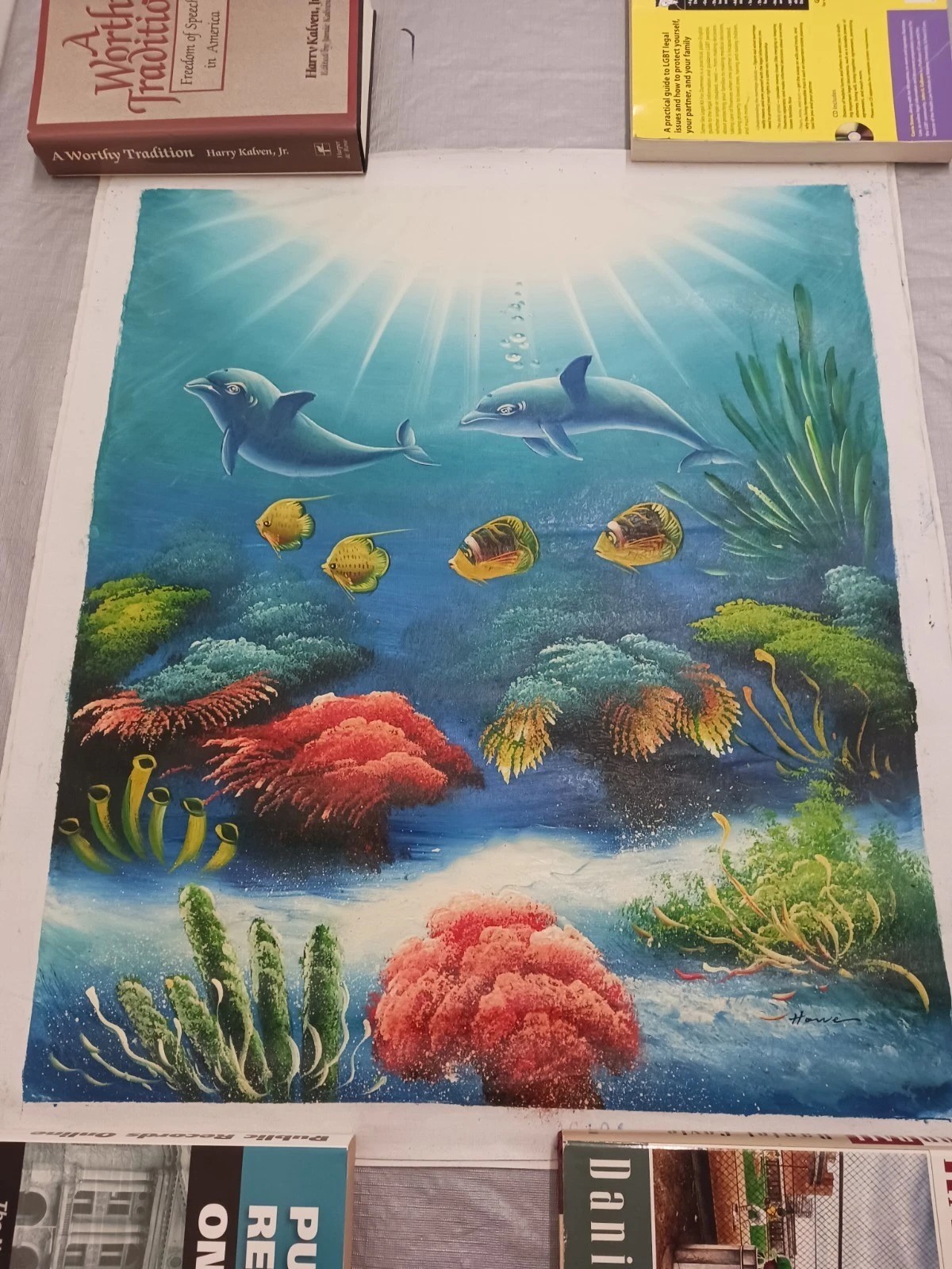 Original oil painting Ocean Scene Signed Not Mounted. 27 X 22