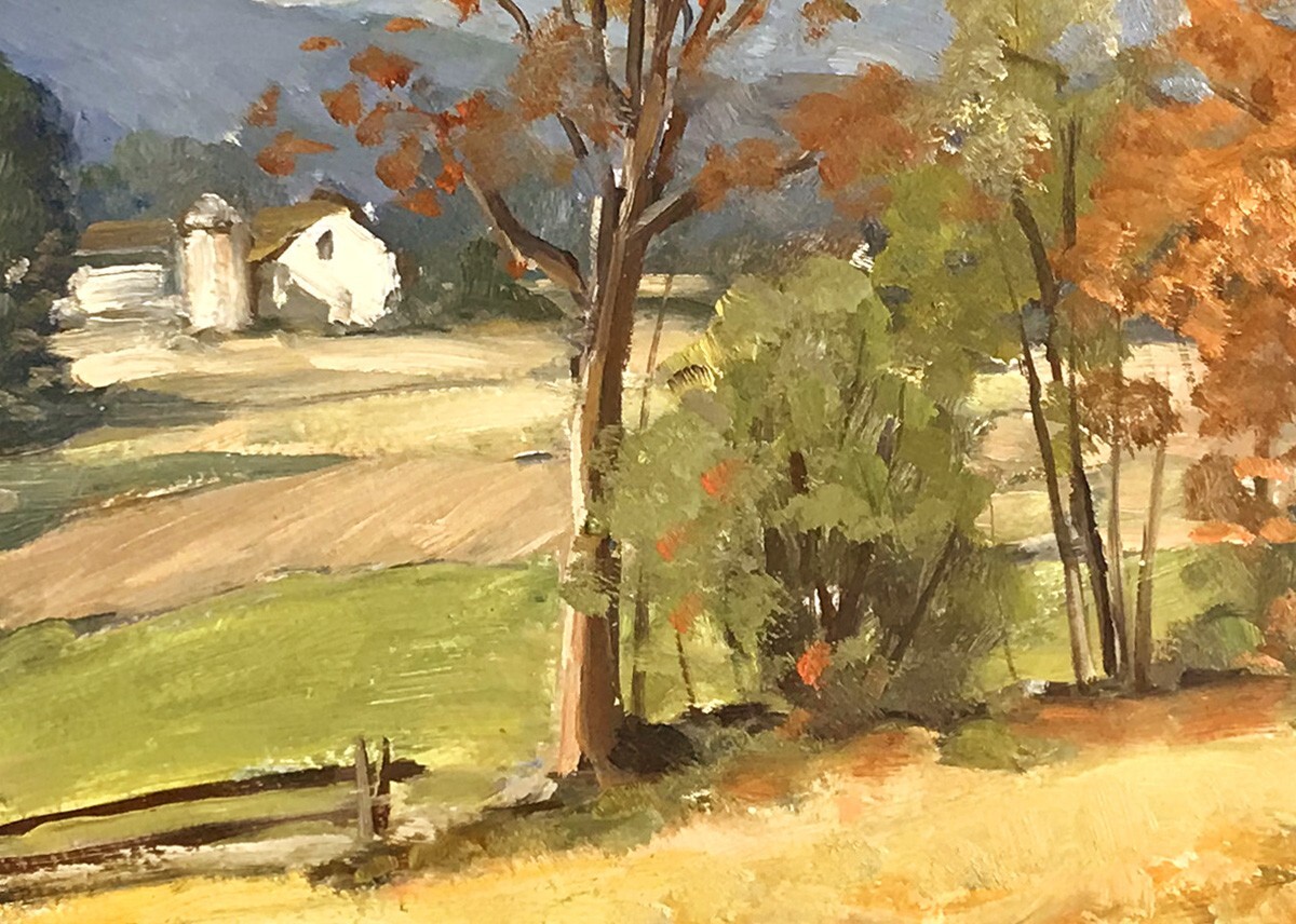 Gates, Vermont signed Arthur R. Herrick oil painting New England Farm Landscape