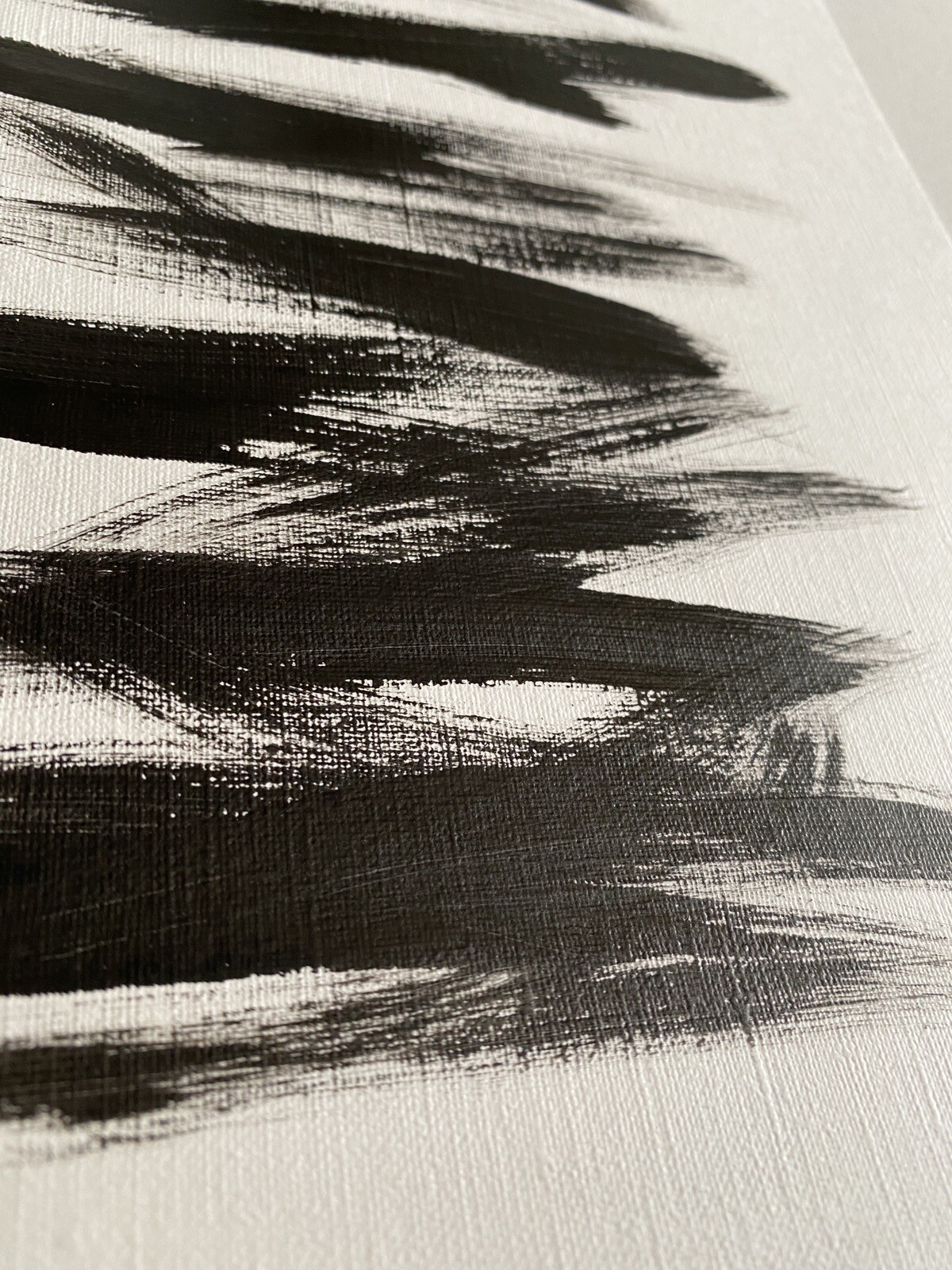 Abstract Acrylic Original Hand Painting On Canvas Paper 9X12 Wall Art Black