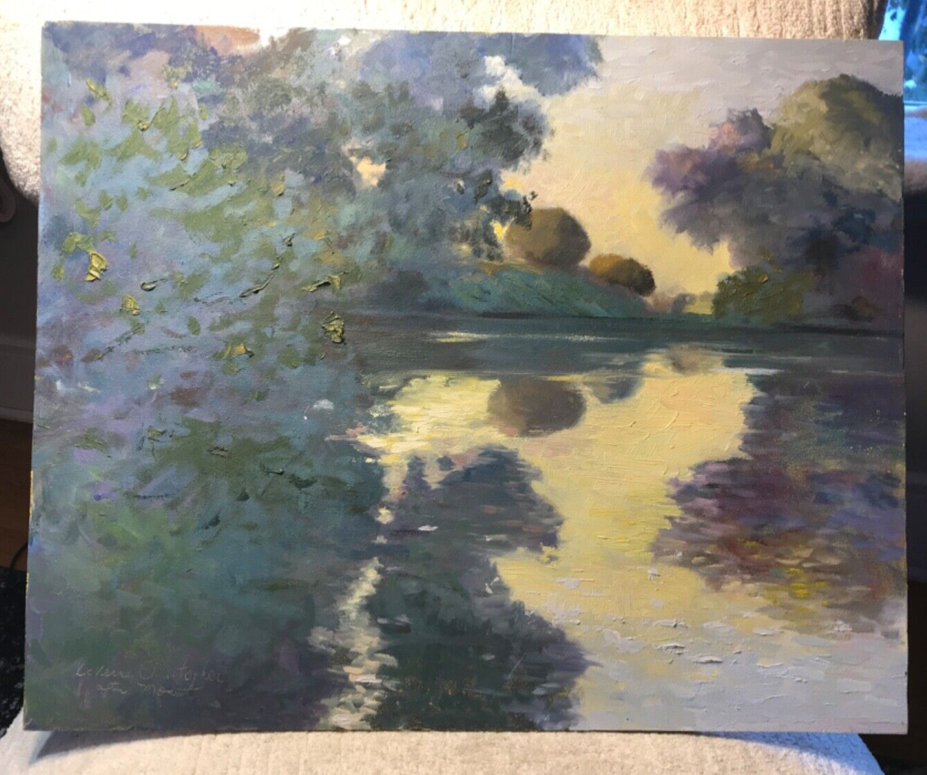 OIL PAINTING BY ARTIST LaVerne Christopher «AFTER MONET» signed 2005 Cape artist