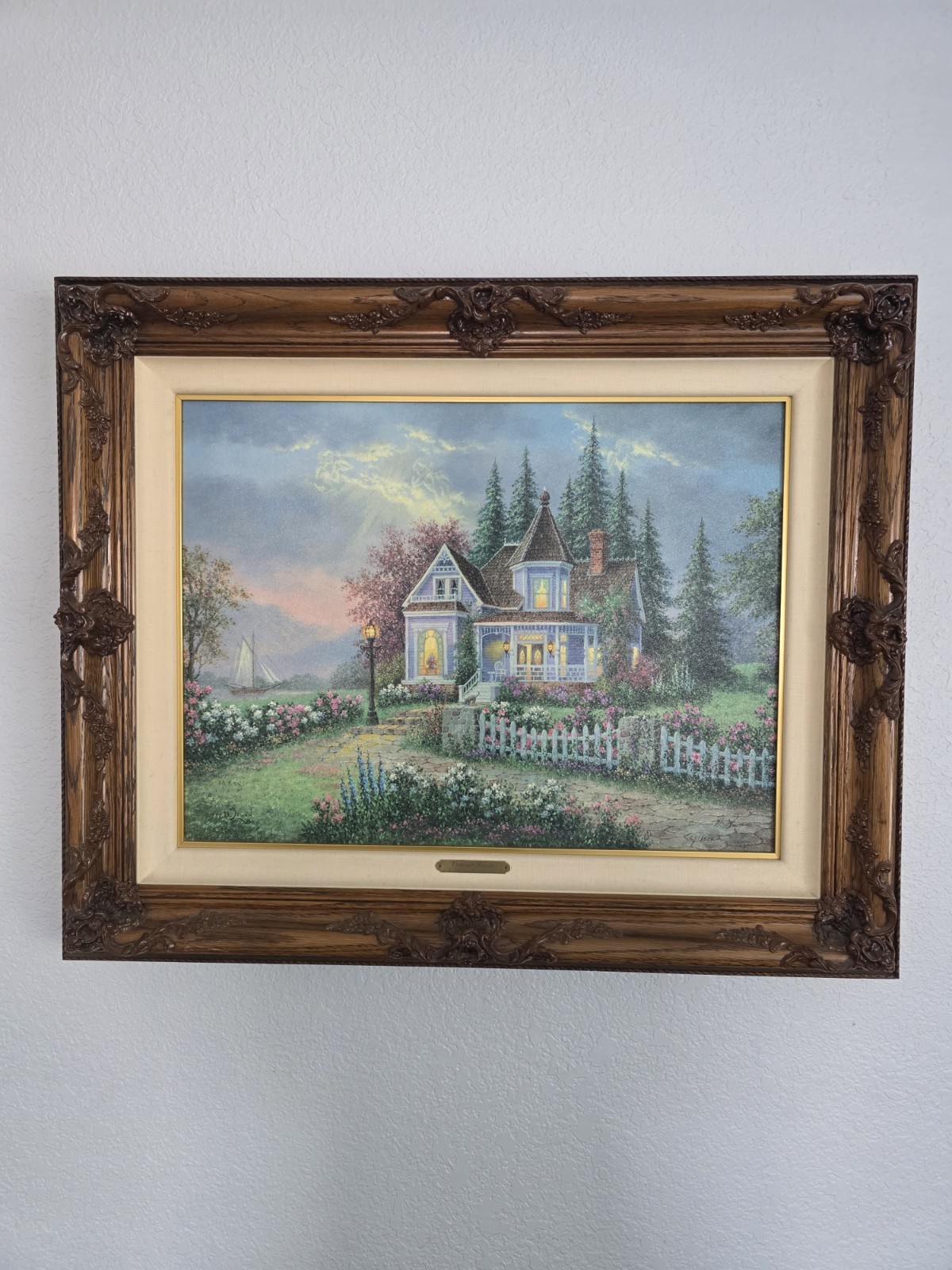 DENNIS P. LEWAN – VICTORIAN RETREAT HE GICLEE CANVAS w/COA house remarque signed