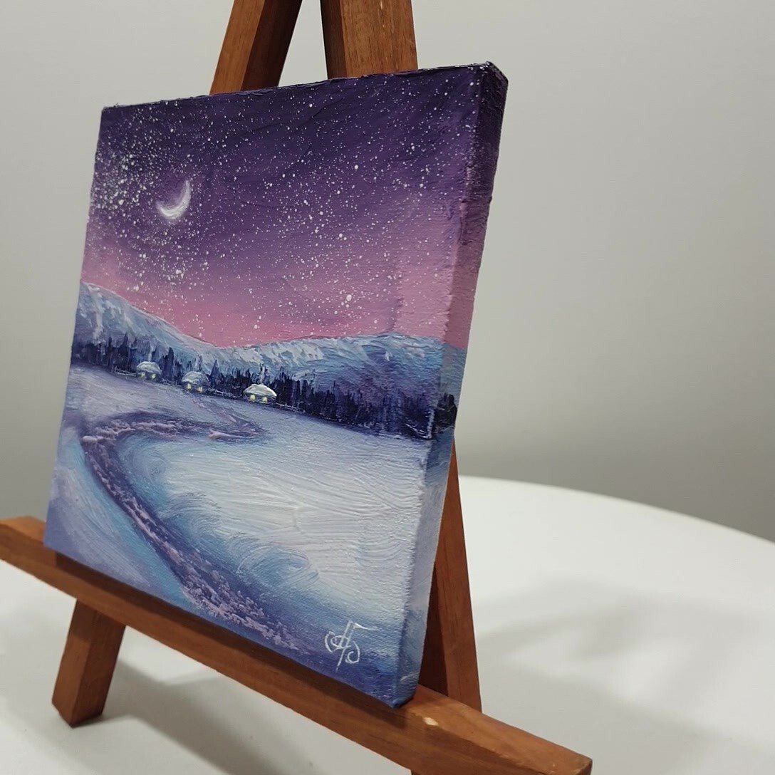 Ukraine Artist Original Winter Landscape Painting Wall Art Decor Gift Signed