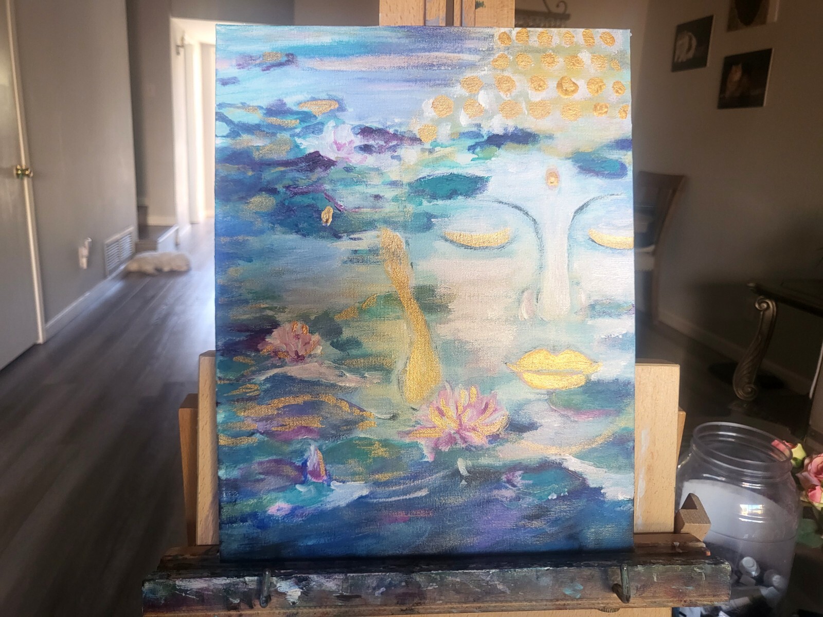 Original acrylic painting, «Meditation Zen»,11 by 14″,canvas board