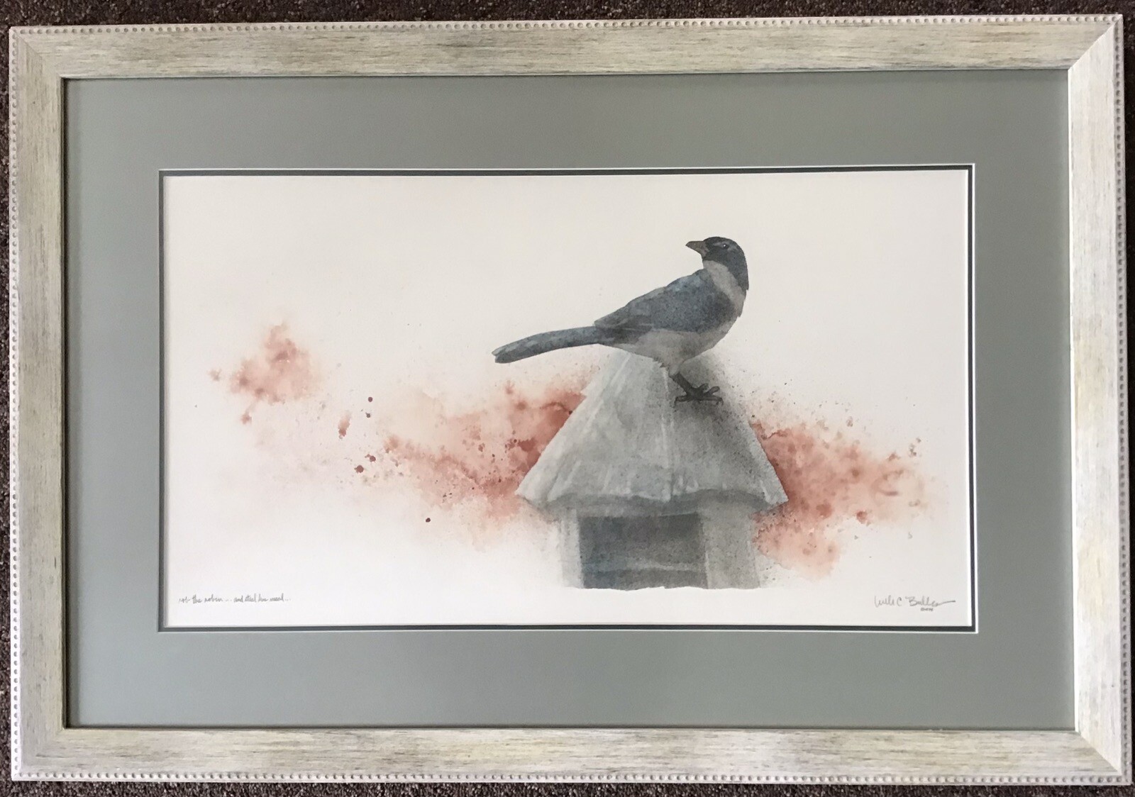 Will Bullas Original 1977 Watercolor Painting- “rob the robin…”