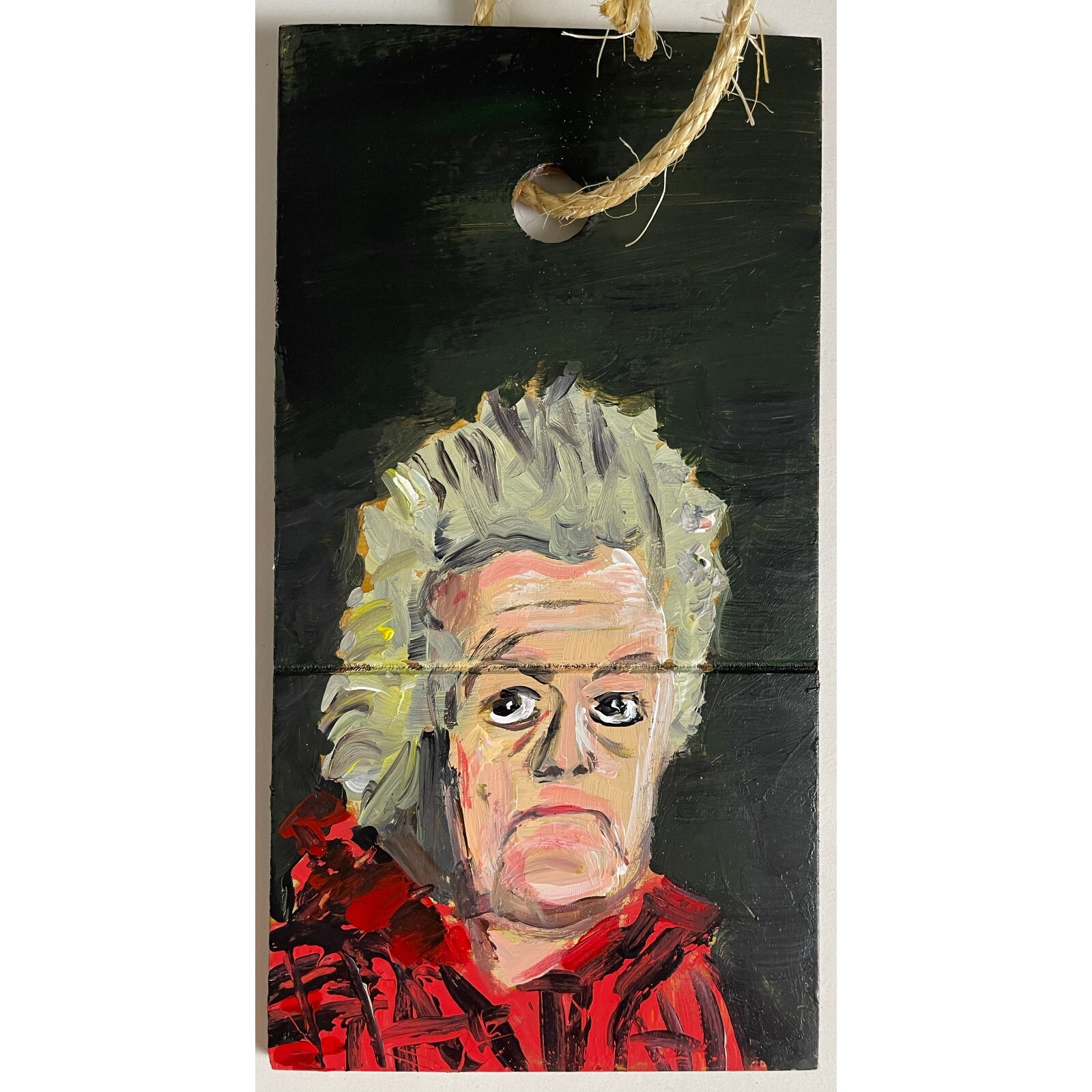 Large Marge – Acrylic on Upcycled Wood 10.25x 5.25in @elsantosworld Original