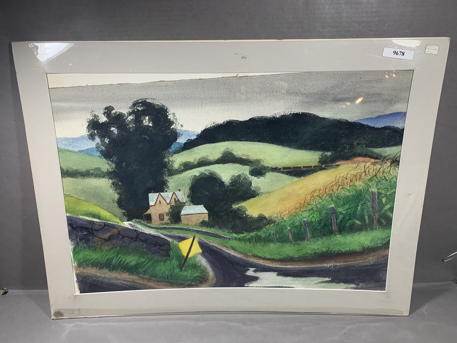 Original Doris Reynolds Watercolor Landscape Painting ~ Country Road