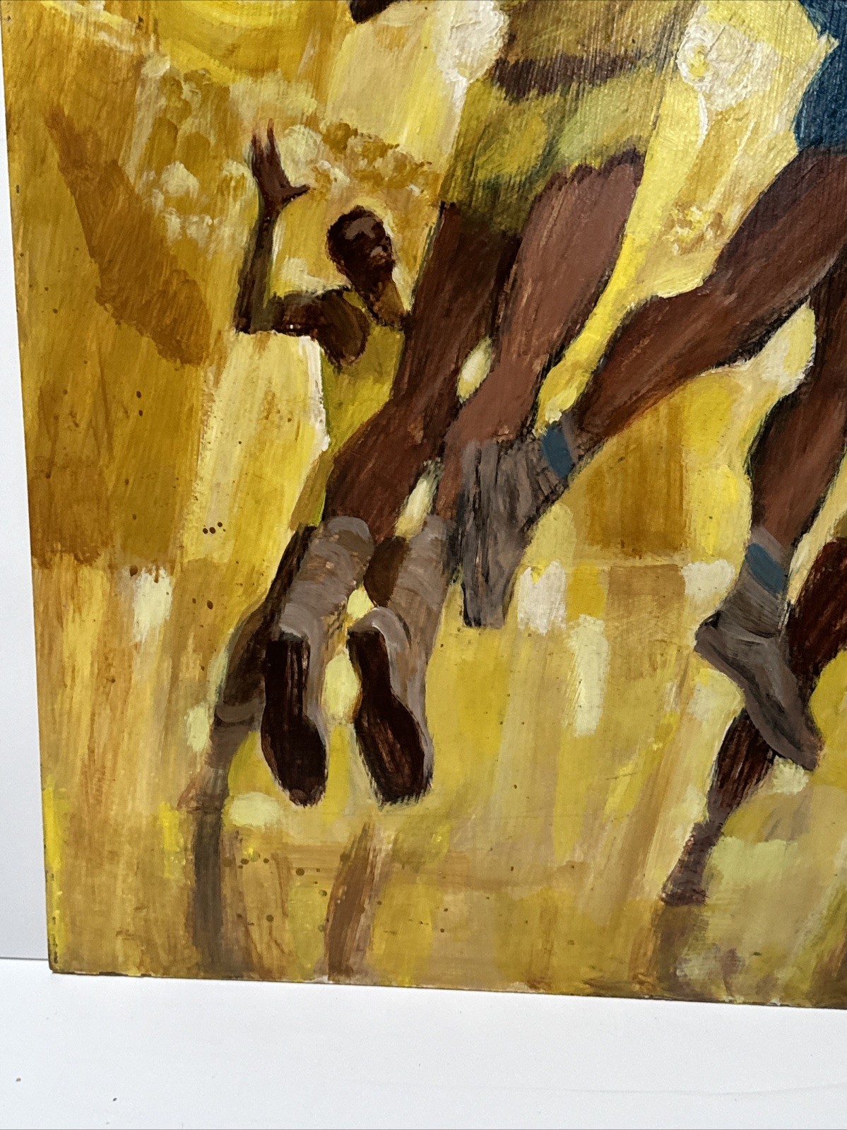 RALPH HULETT PAINTING BASKETBALL GAME PLAYERS VINTAGE LISTED FAMOUS SPORTS LARGE