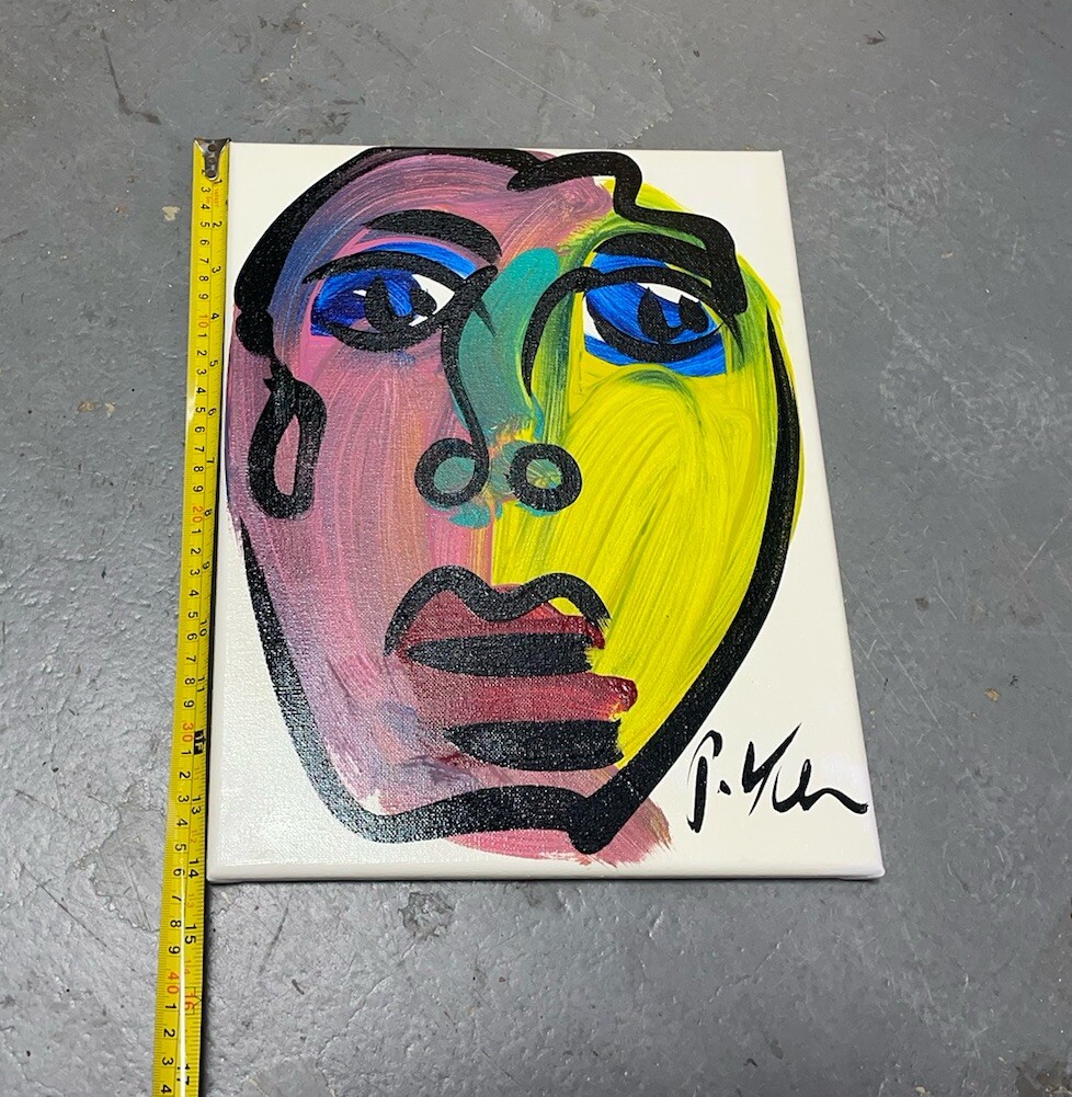 Peter Robert Keil Acrylic Painting Abstract Canvas 14+11 Inches