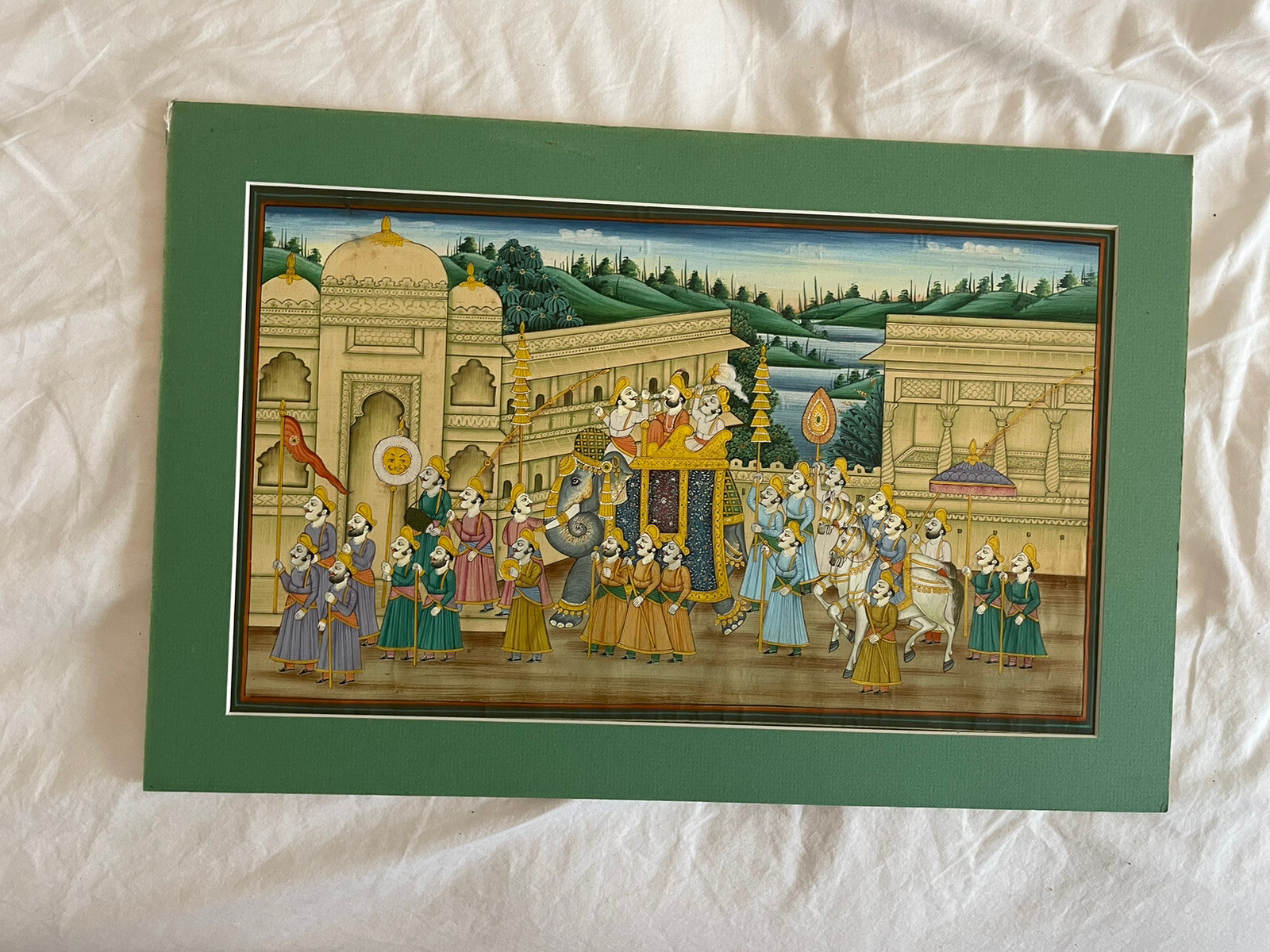 Mughal Indian Miniature Gouache – Royal Procession 18+11 Inches