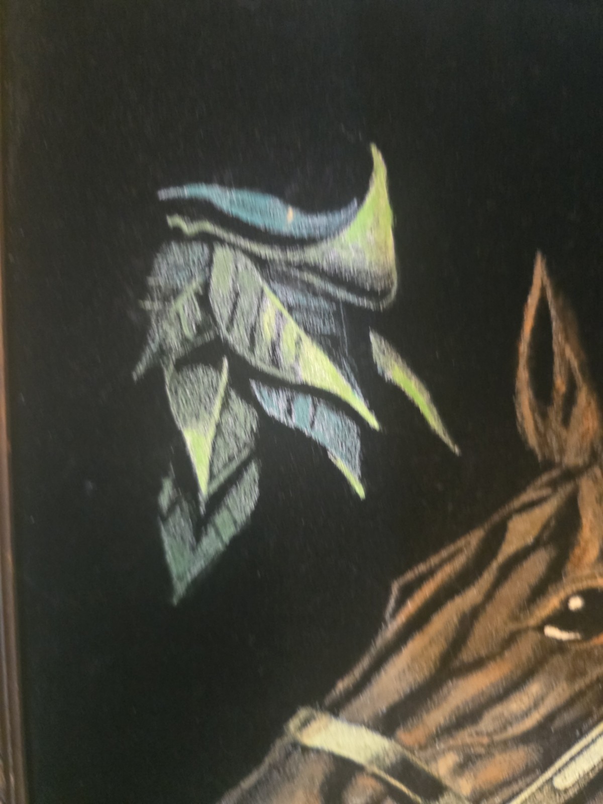 Vntg 70’S MCM Equestrian Western Framed Black Velvet Horse Head Painting -READ