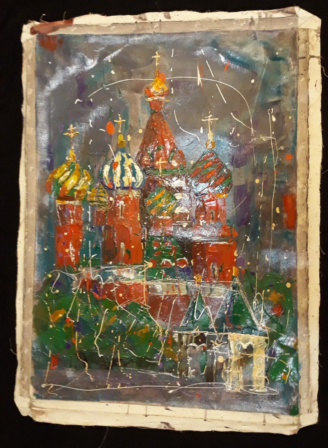 Russian Impressionist painting on canvas Moscow signed Smirnova, 2014,19.5X27.5