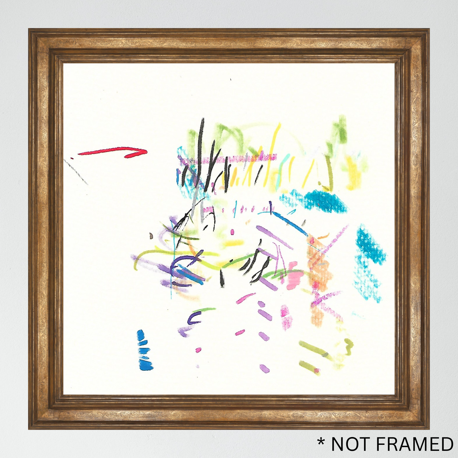 ORIGINAL ART PAINTING 6X6 ABSTRACT «Confetti 64» REASOR OOAK HAND MADE COA