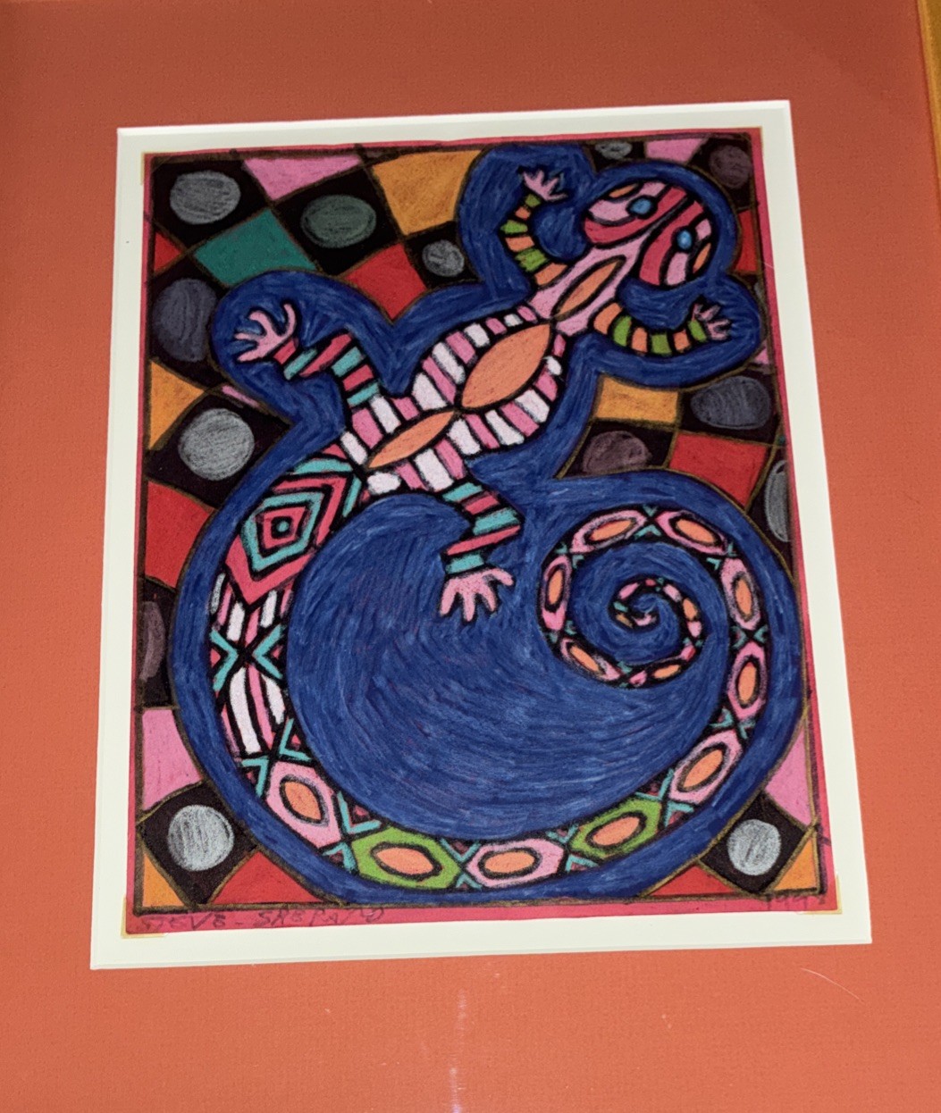 STEVE SHEPARD- Mississippi 1998 Original Framed/Matted/Signed Painting-GECKO