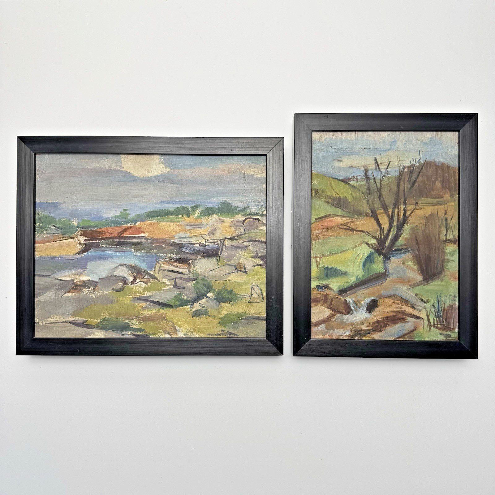 Lot/2 Original Art Landscape Paintings by Rockport Artist GRACE HUNTLEY PUGH