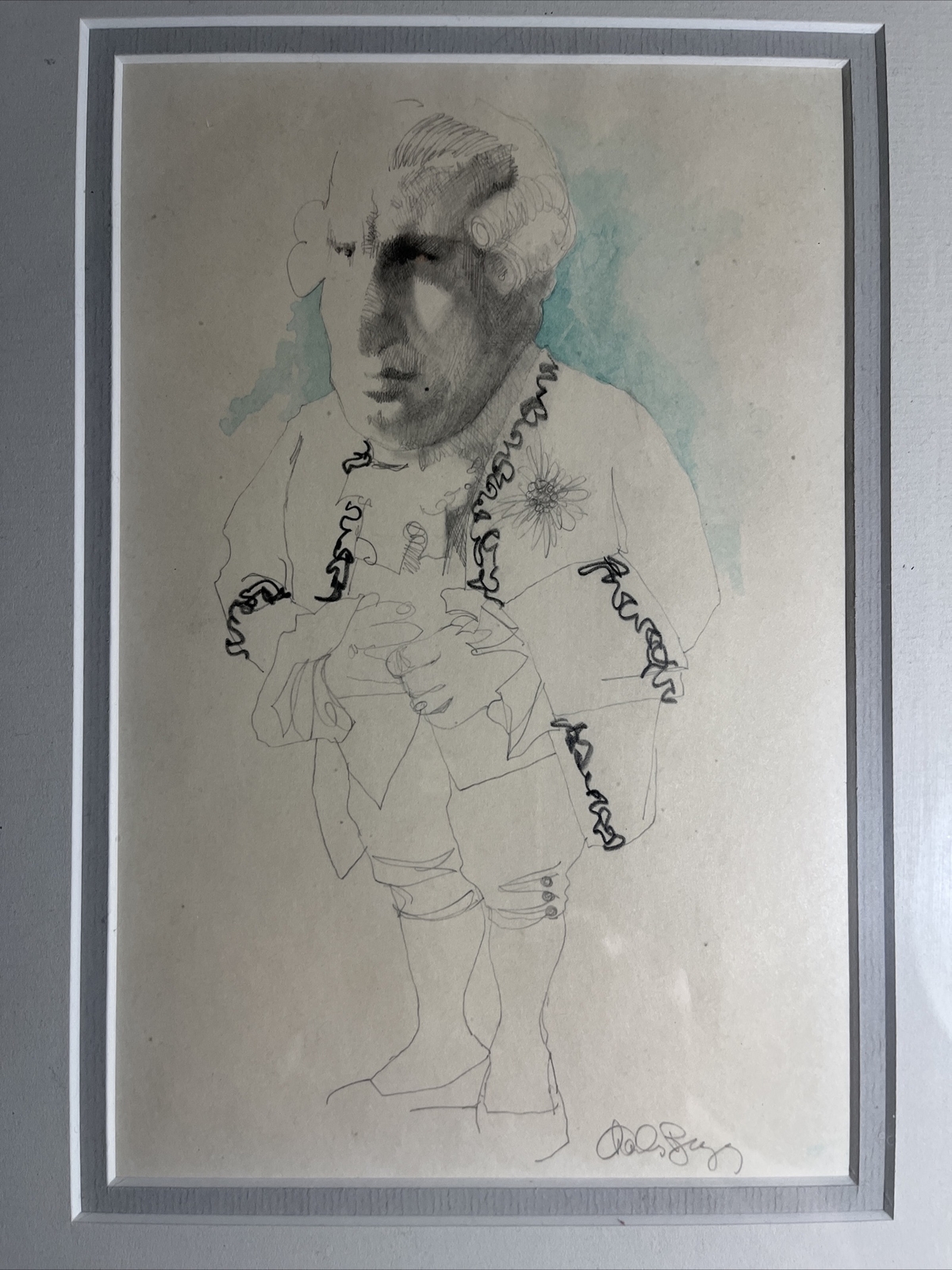 Charles Bragg Original Pencil / watercolor Barrister/ Lawyer Signed Unpublished?